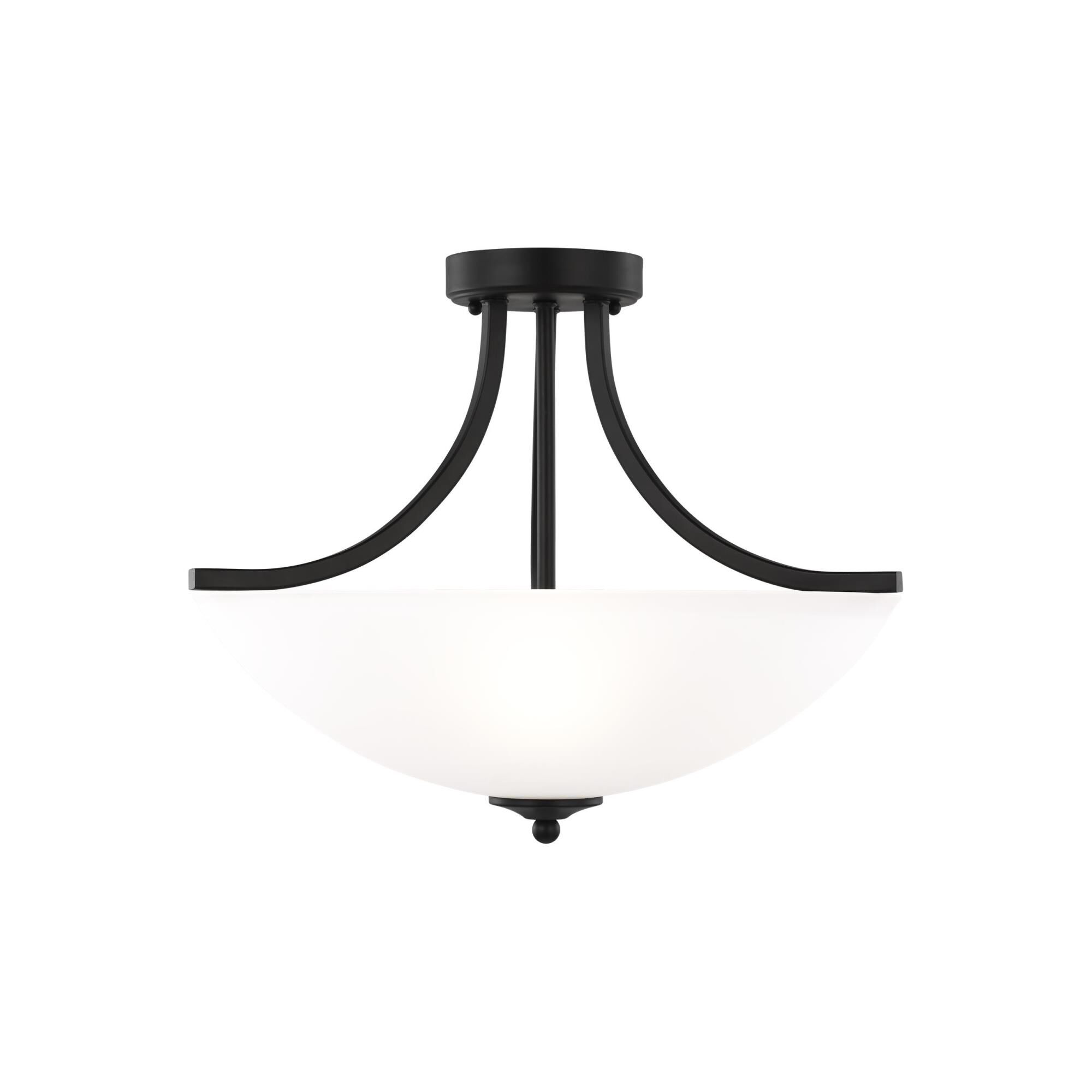 Shown in Midnight Black finish and Satin Etched glass and Satin Etched Glass shade