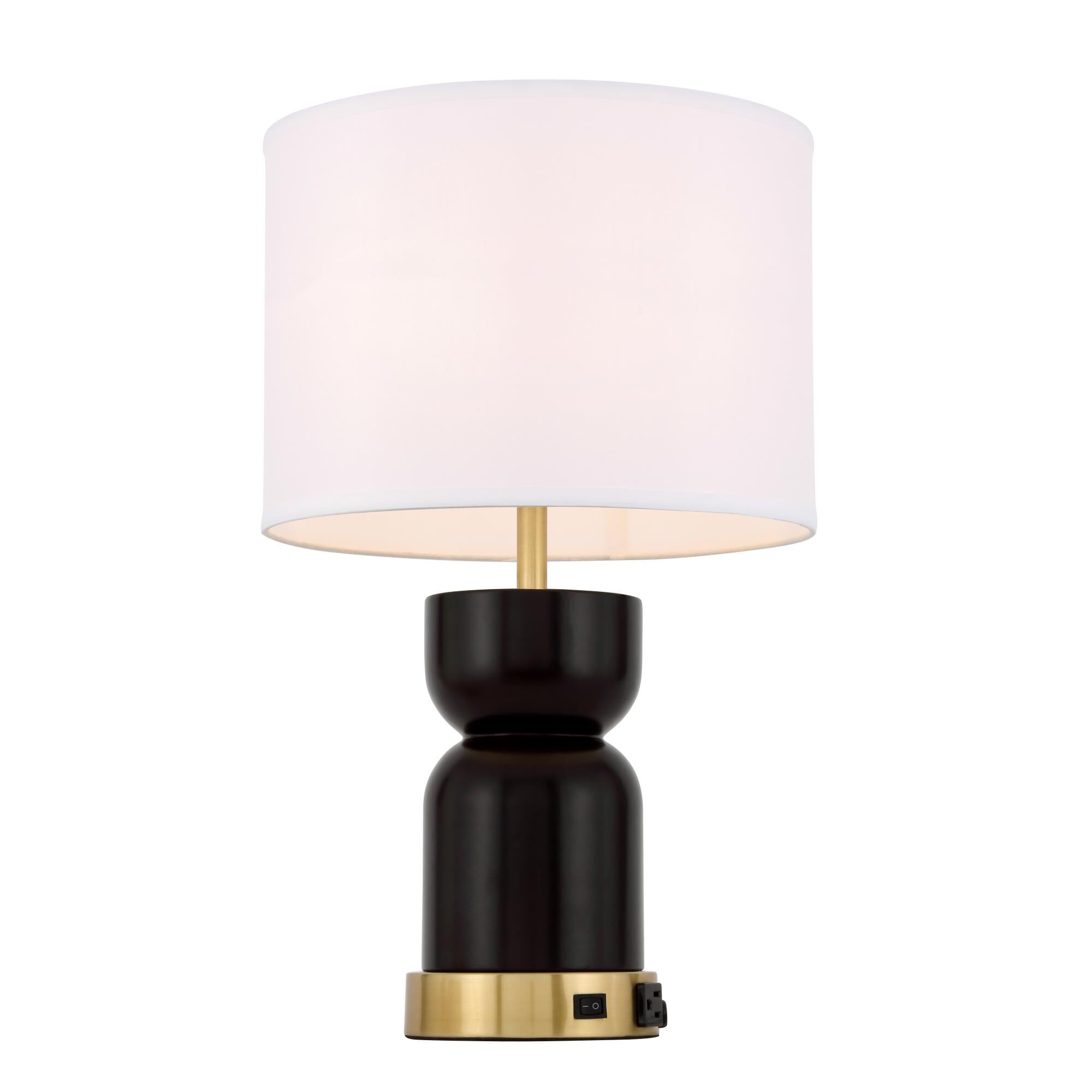 Shown in Brushed Brass And Dark Red finish and Fabric - Off White shade