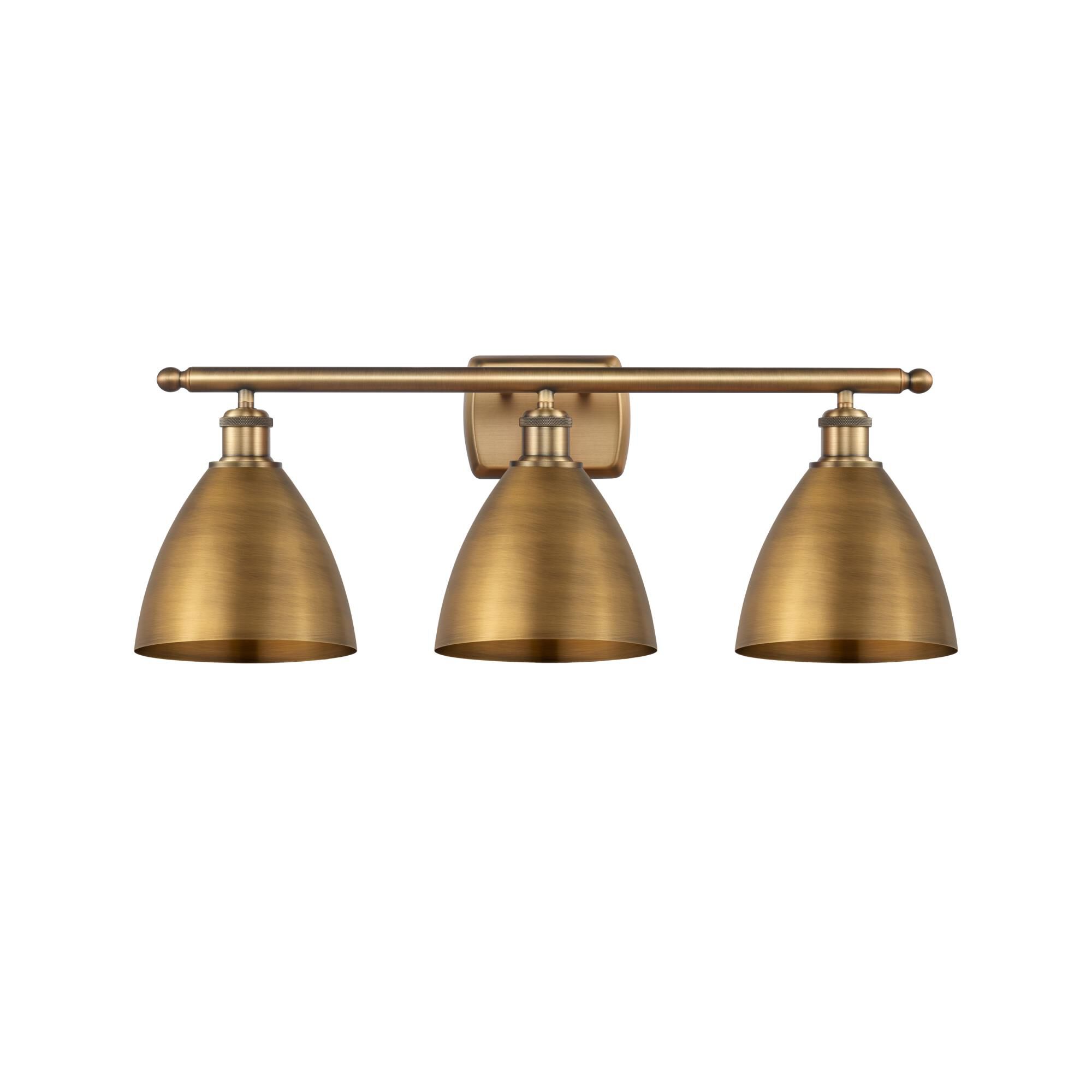 Shown in Brushed Brass finish and Brushed Brass Ballston Dome shade