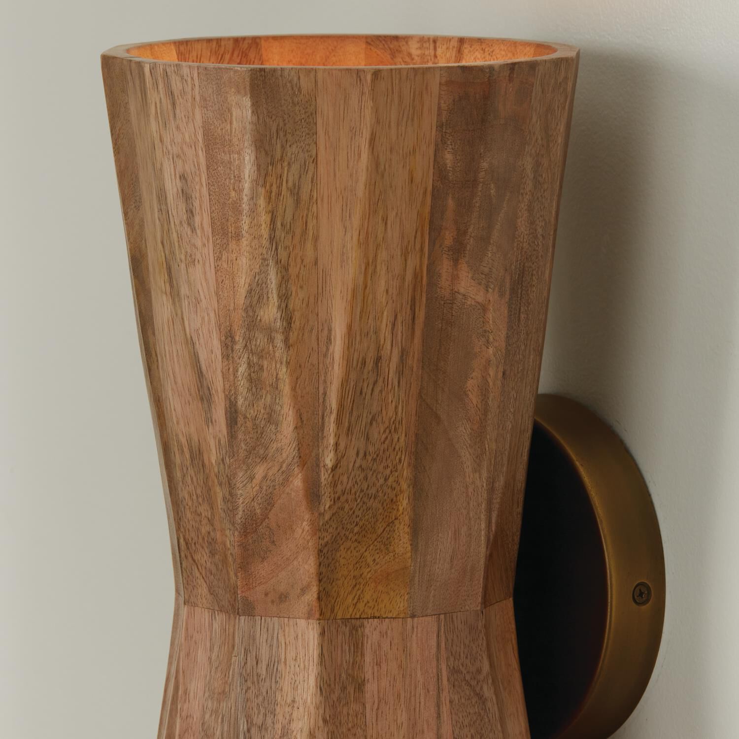 Shown in Light Wood And Patinaed Brass finish