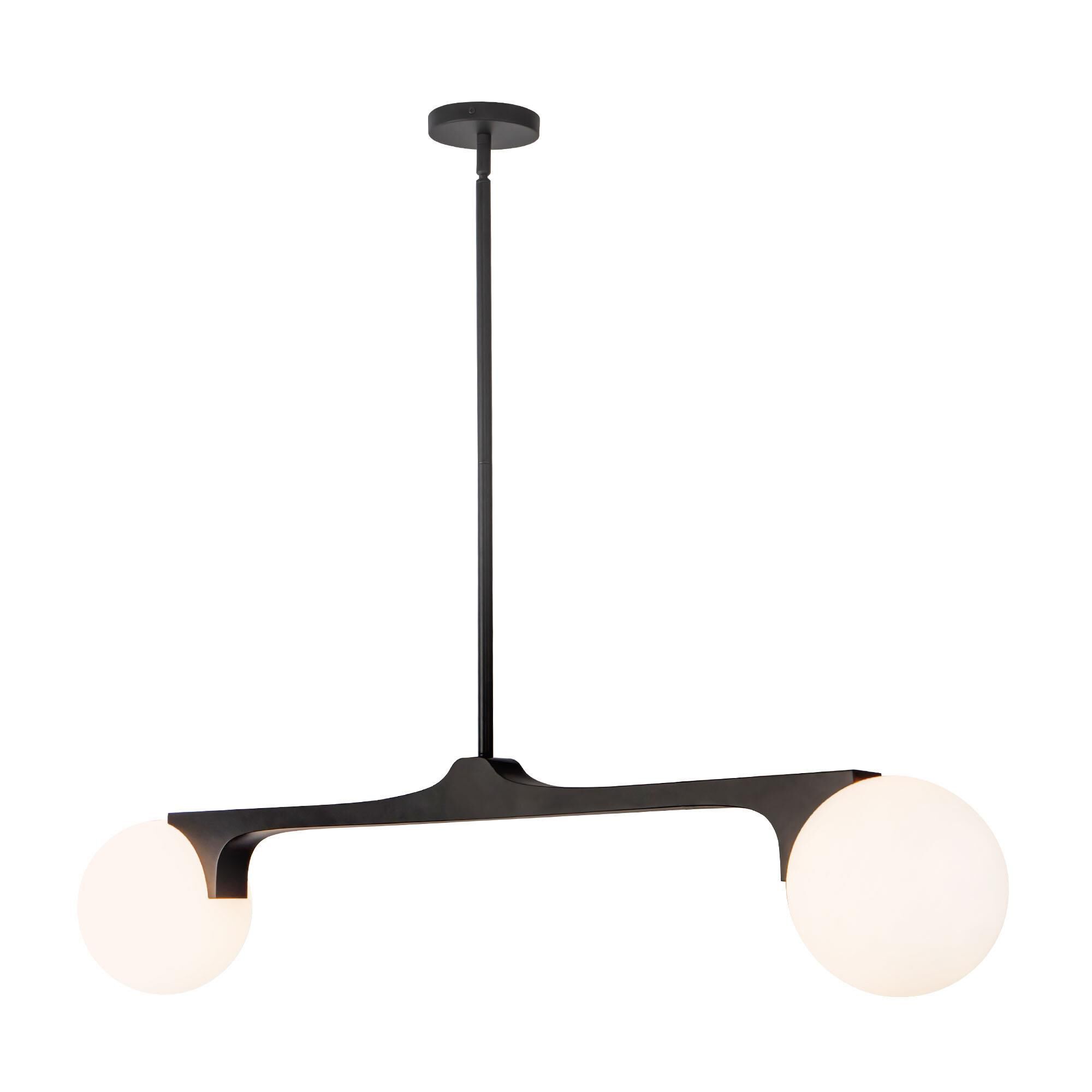 Shown in Black finish and Matte Opal glass