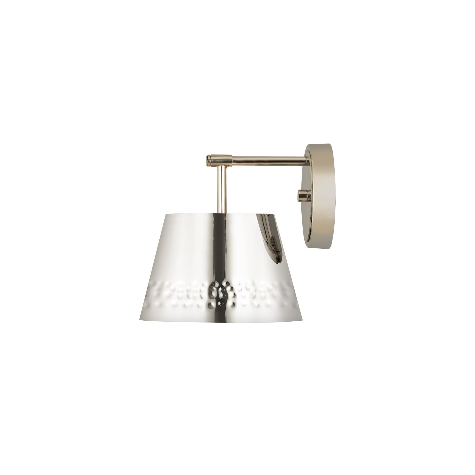 Shown in Polished Nickel finish and Iron glass and Iron shade