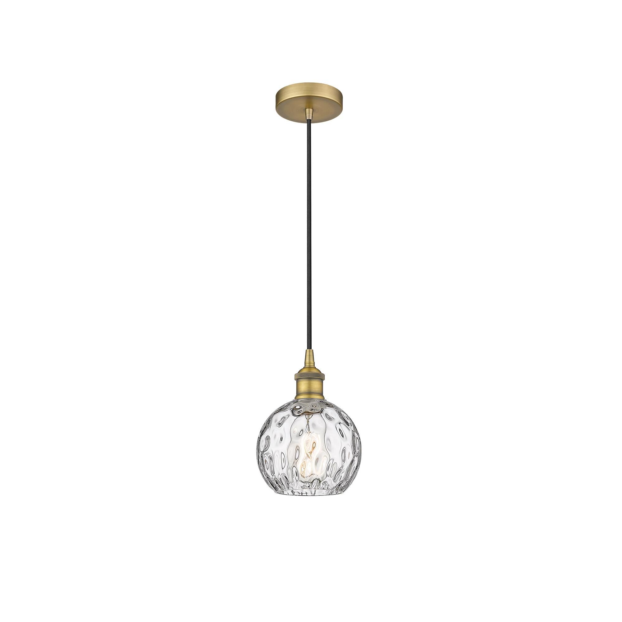 Shown in Brushed Brass finish and Clear glass