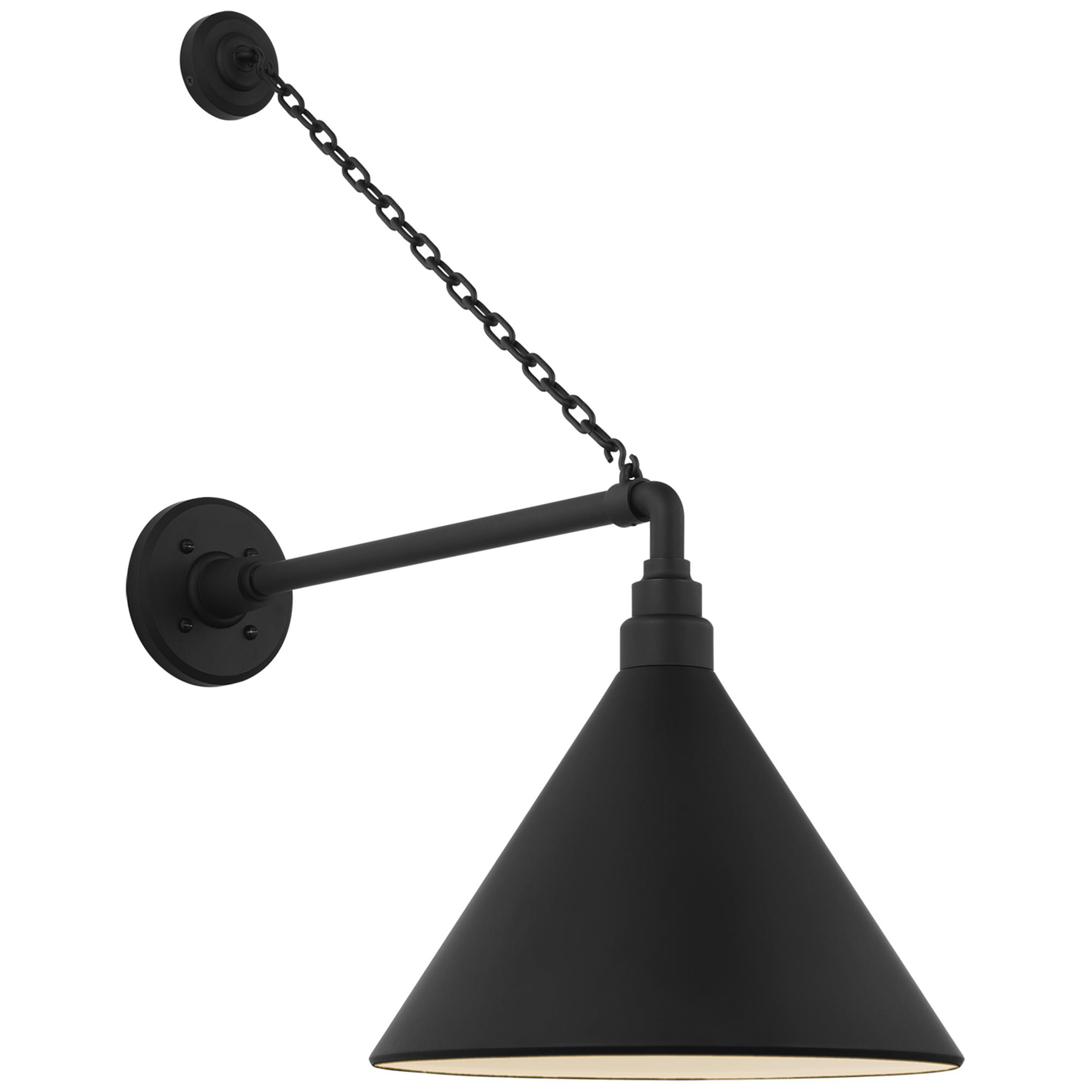 Shown in Matte Black finish and Black shade