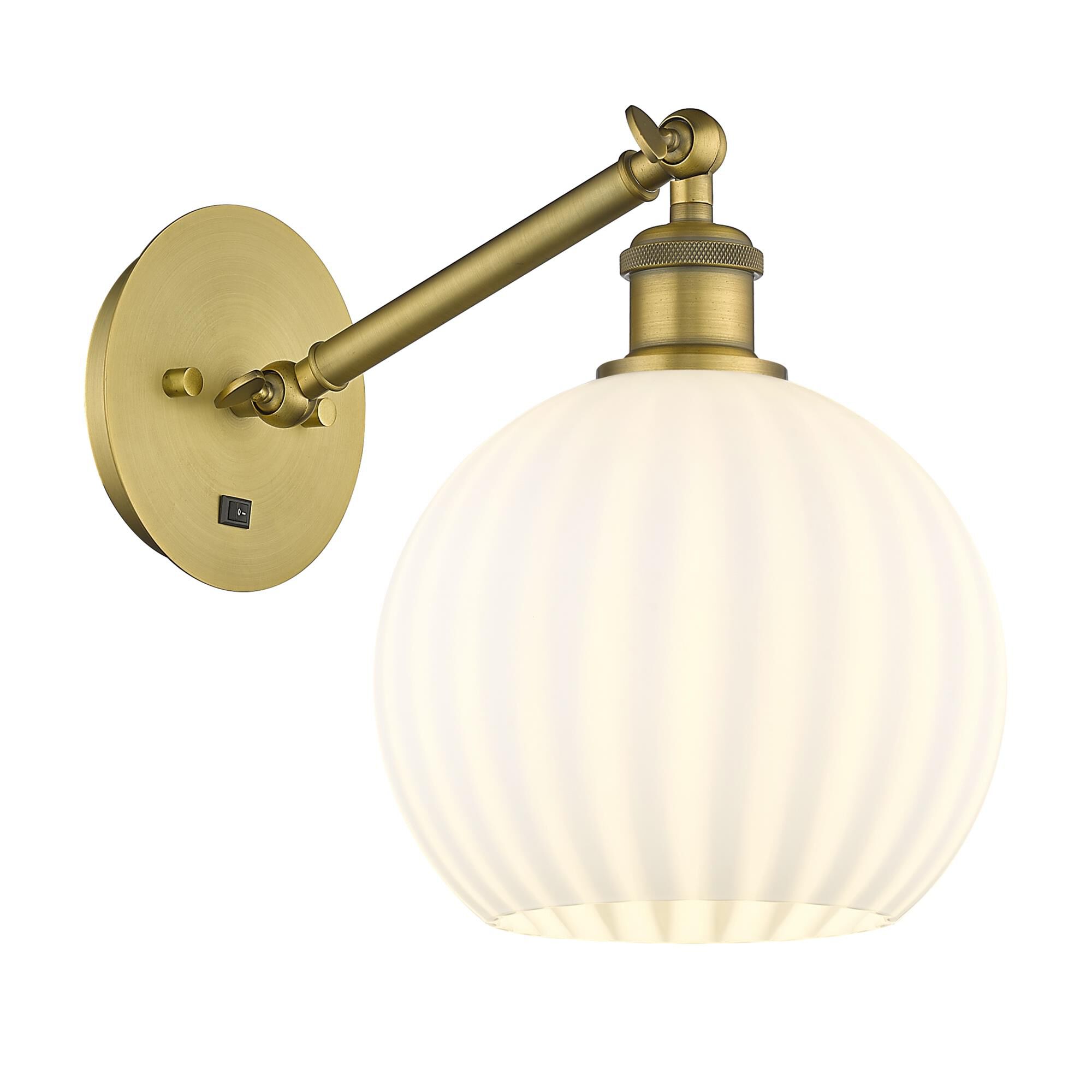 Bruno Marashlian White Venetian 8 Inch Wall Swing Lamp by Innovations Lighting
