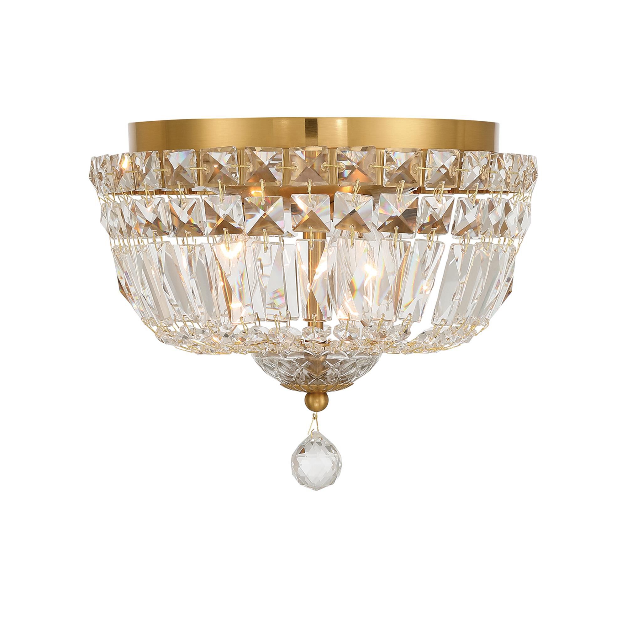 Shown in Aged Brass finish and Hand Cut crystal