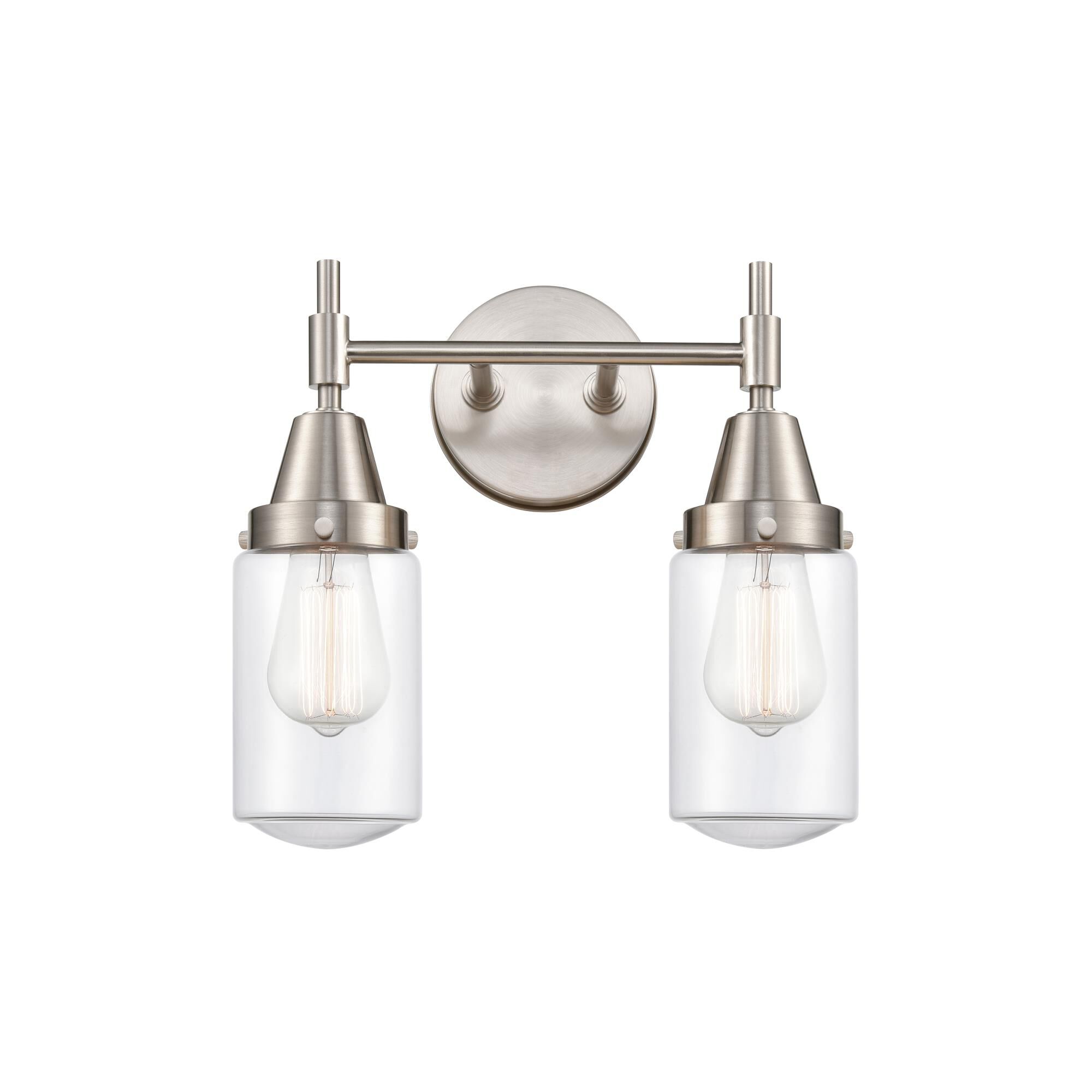 Shown in Satin Nickel finish and Clear Large Cone glass