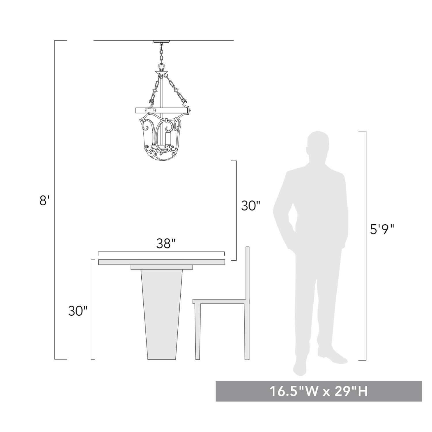 Madera 16 Inch Cage Pendant by Golden Lighting