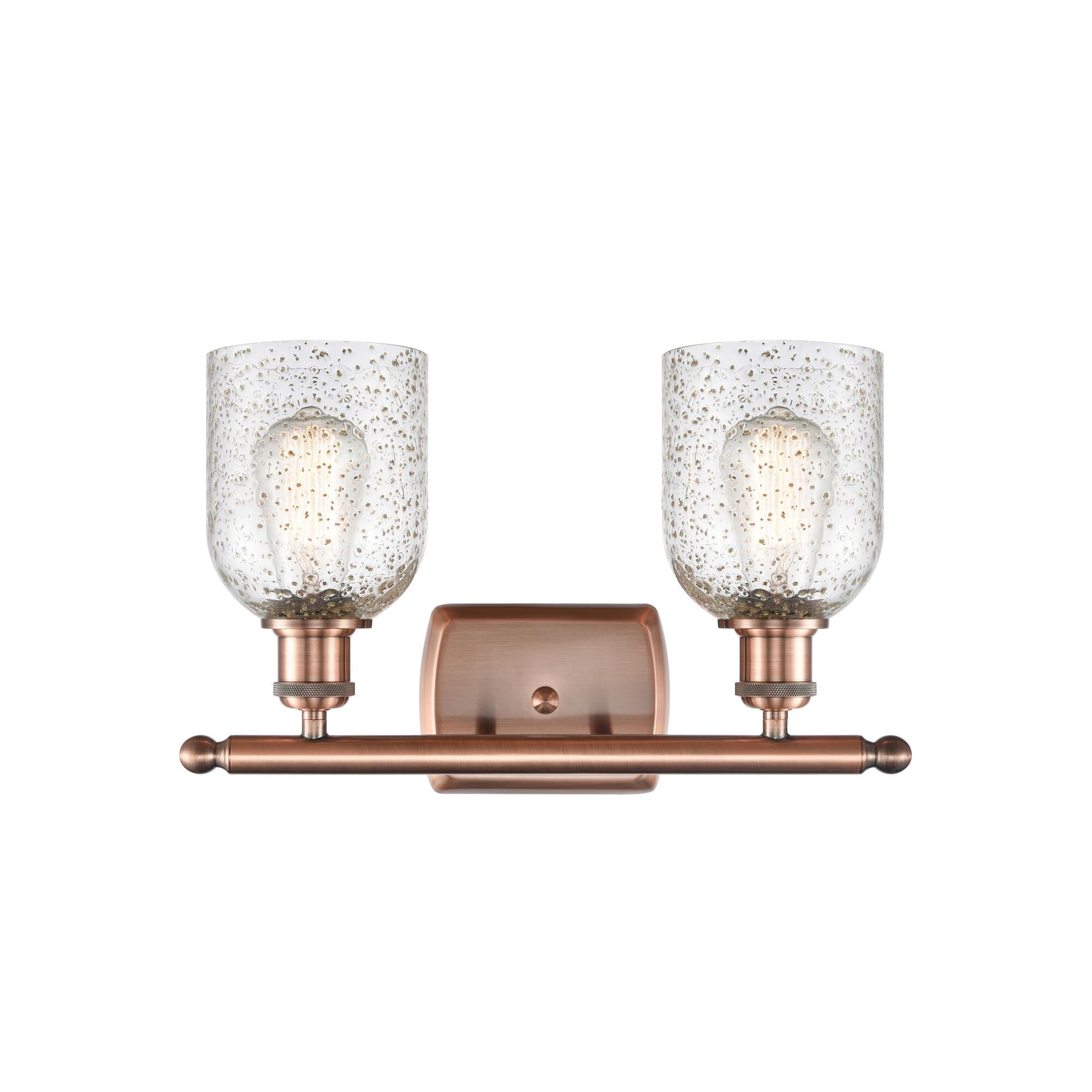 Shown in Antique Copper finish and Bell glass and Glass shade and Polished Chrome accent