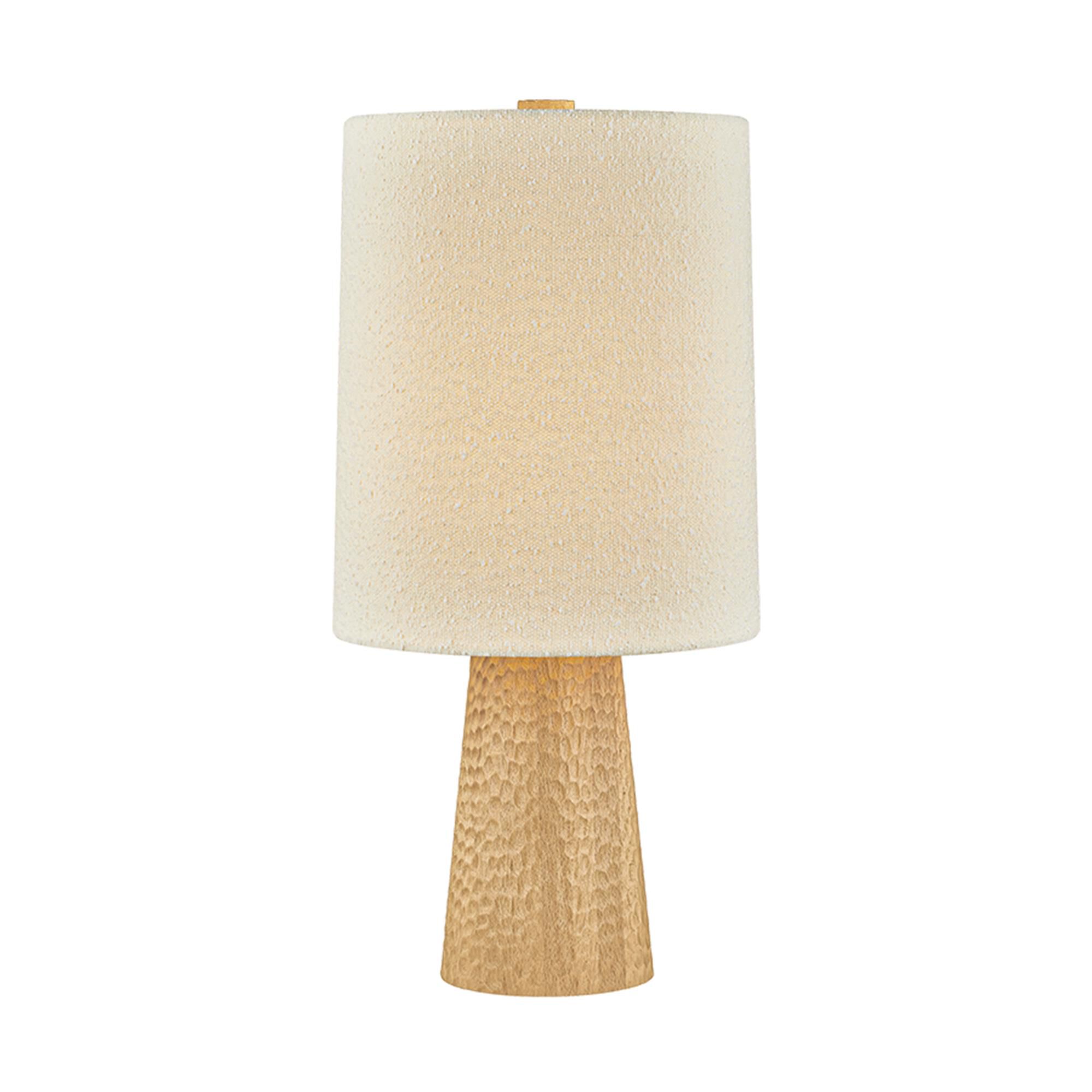 Shown in Aged Brass finish and Boucle shade