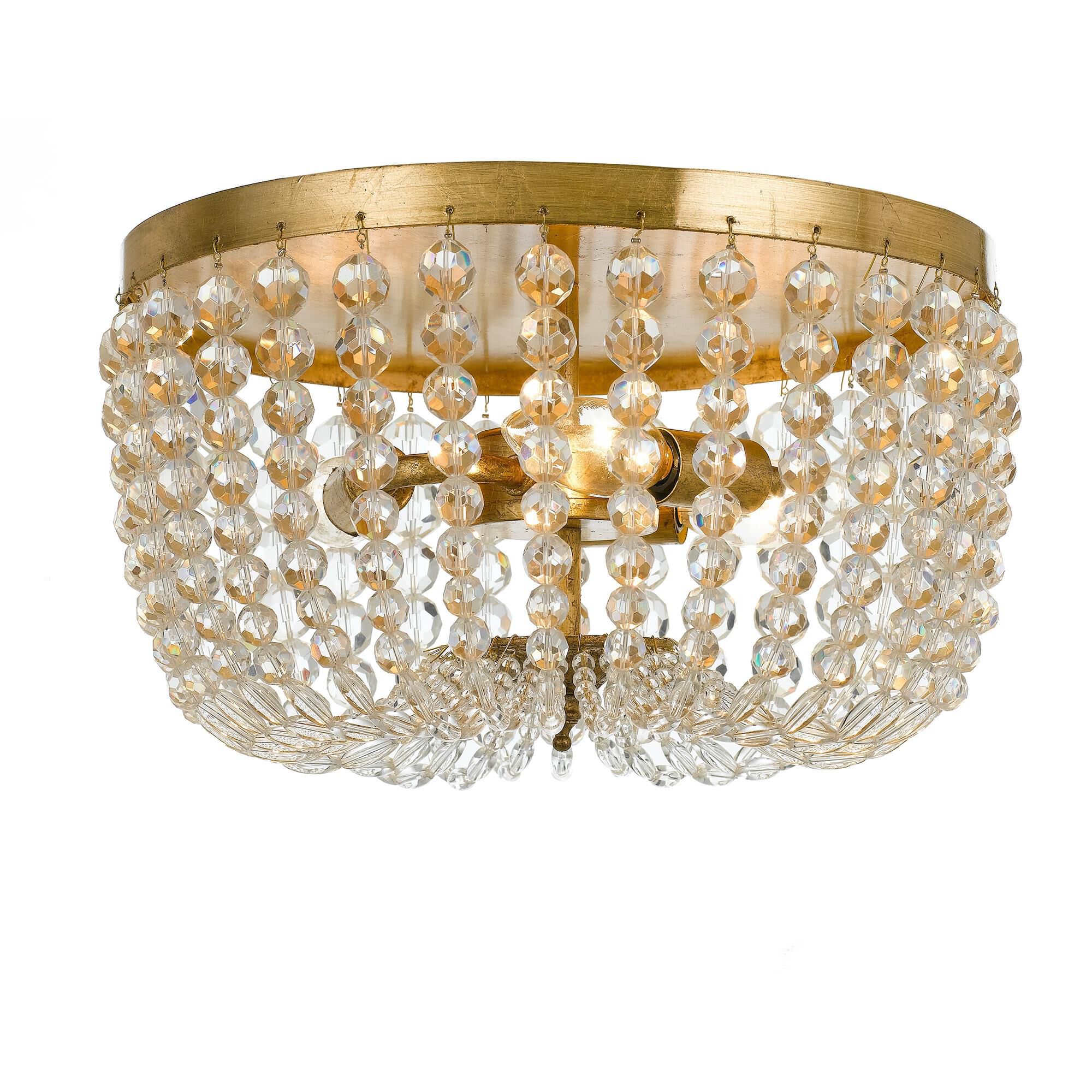 Shown in Antique Gold finish and Hand Cut  Beads crystal