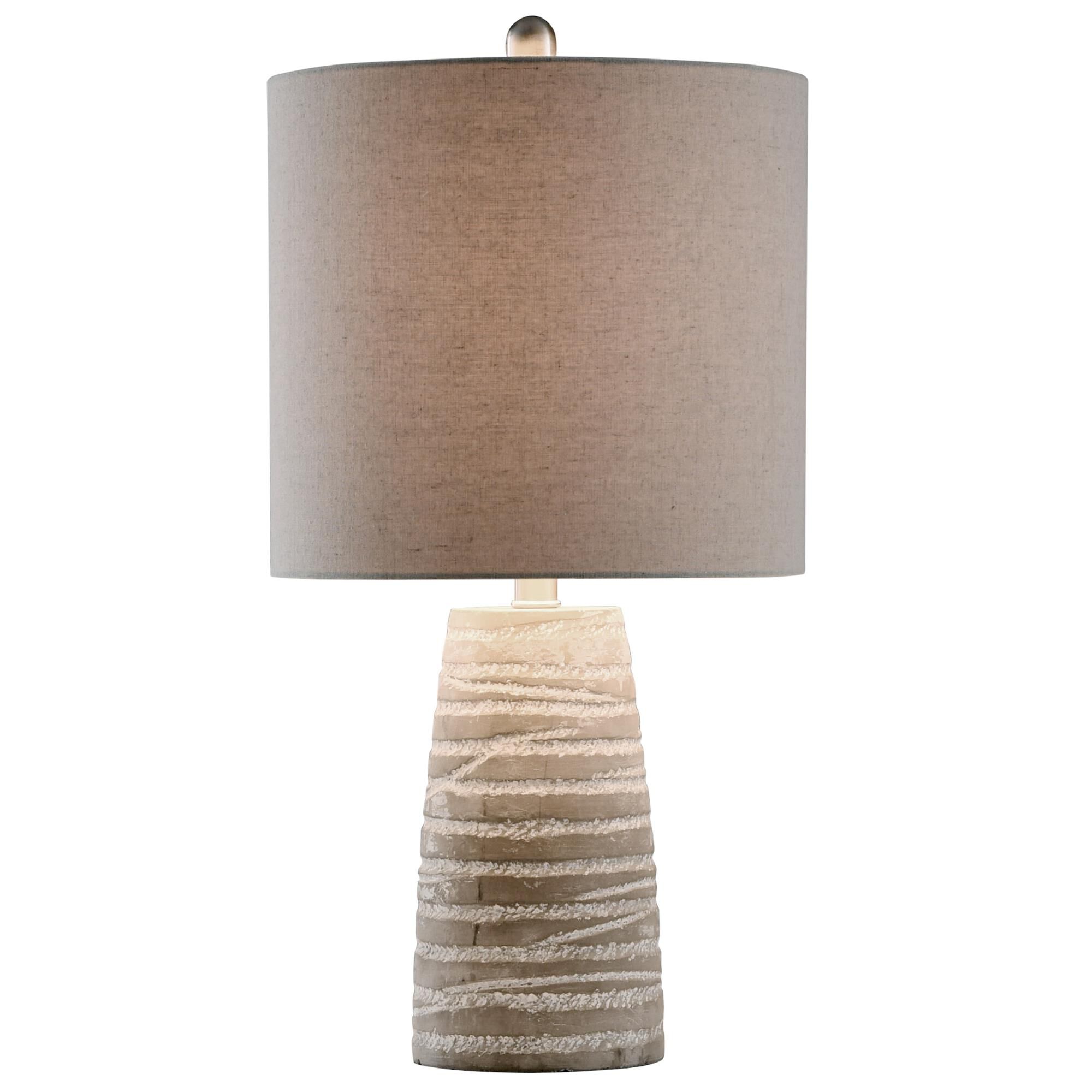 Shown in Gray Washed finish and Beige Hardback Fabric shade