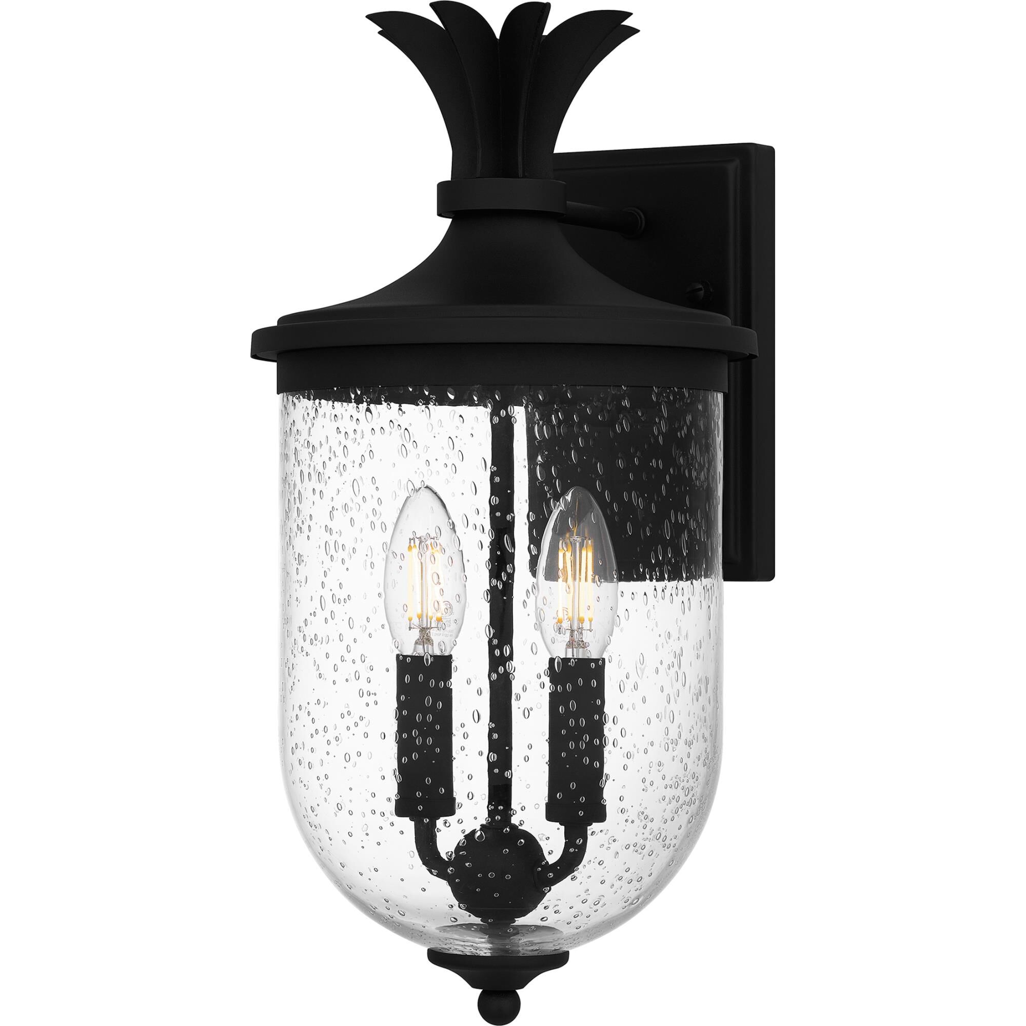 Shown in Earth Black finish and Clear Seedy glass and Clear Seedy Glass shade