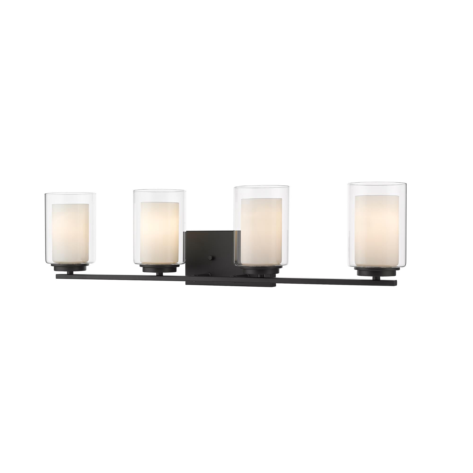 Shown in Matte Black finish and Glass shade