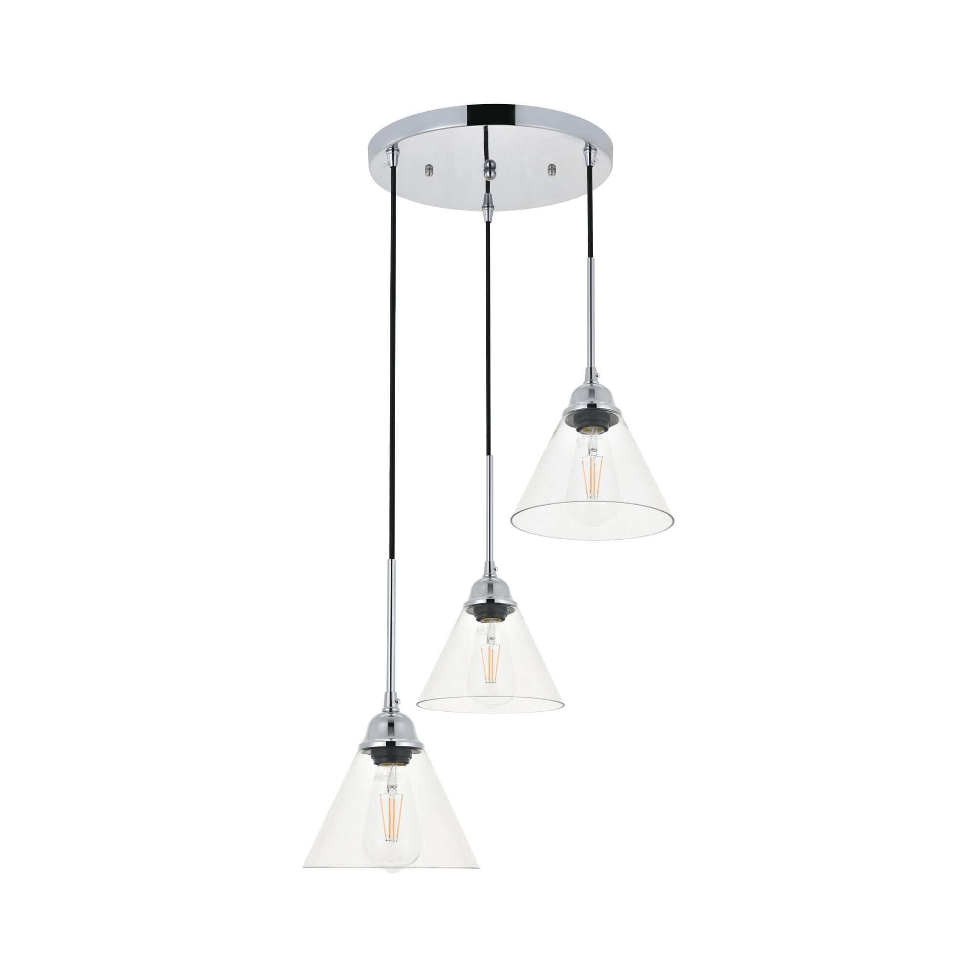 Histoire 17 Inch 3 Light Multi Light Pendant by Elegant Lighting