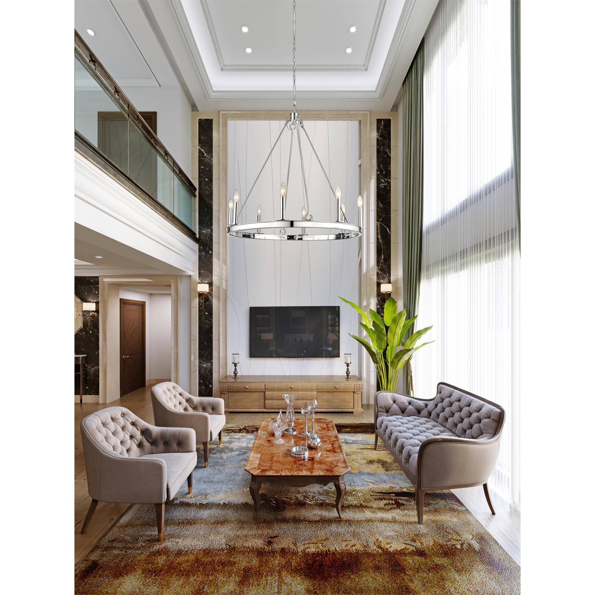 Shown in Polished Nickel finish and Steel shade