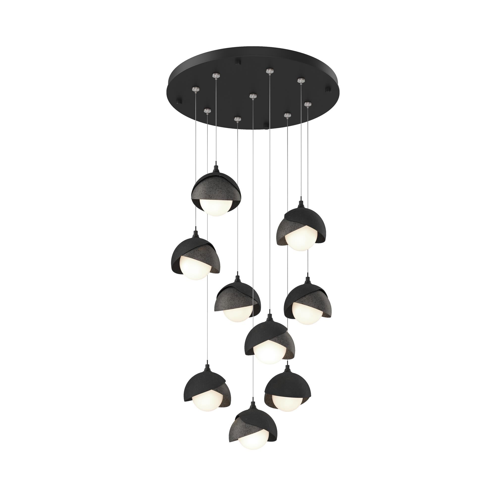 Shown in Black finish and Opal (Gg) glass and Natural Iron (20) accent
