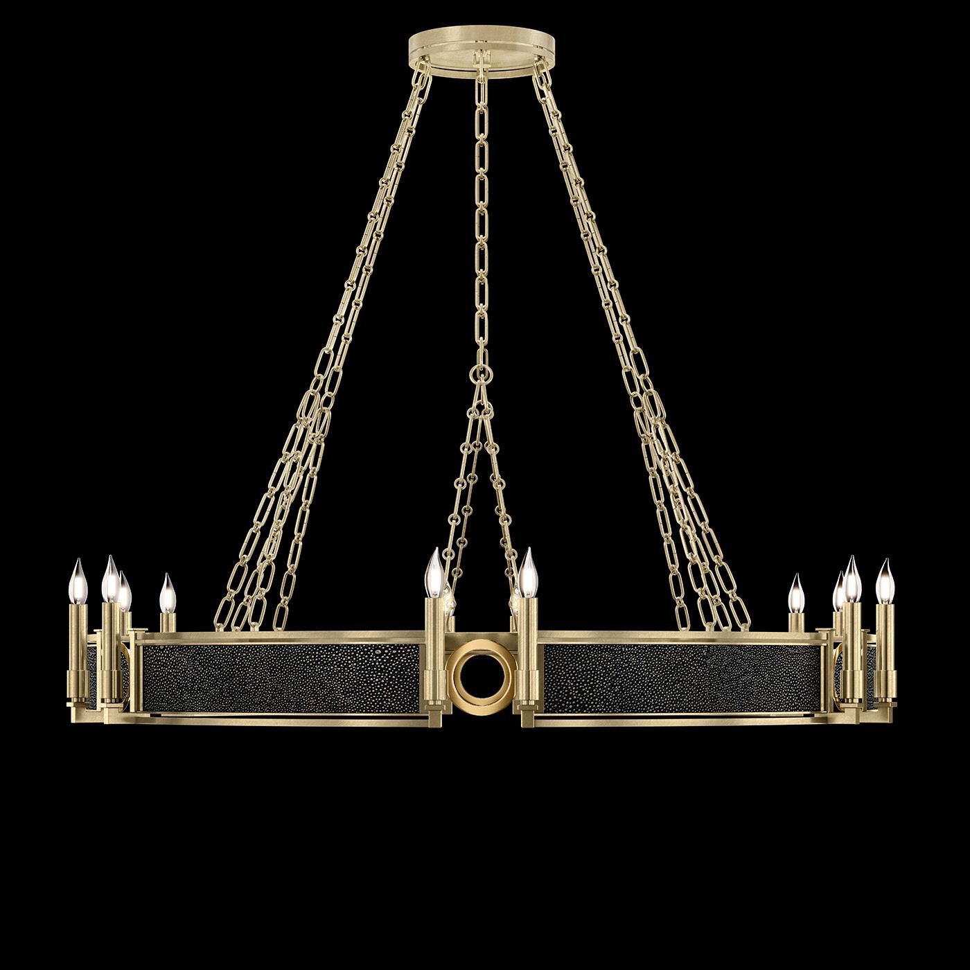 Shown in Soft Gold Leaf and Brass  finish and Black Knight accent