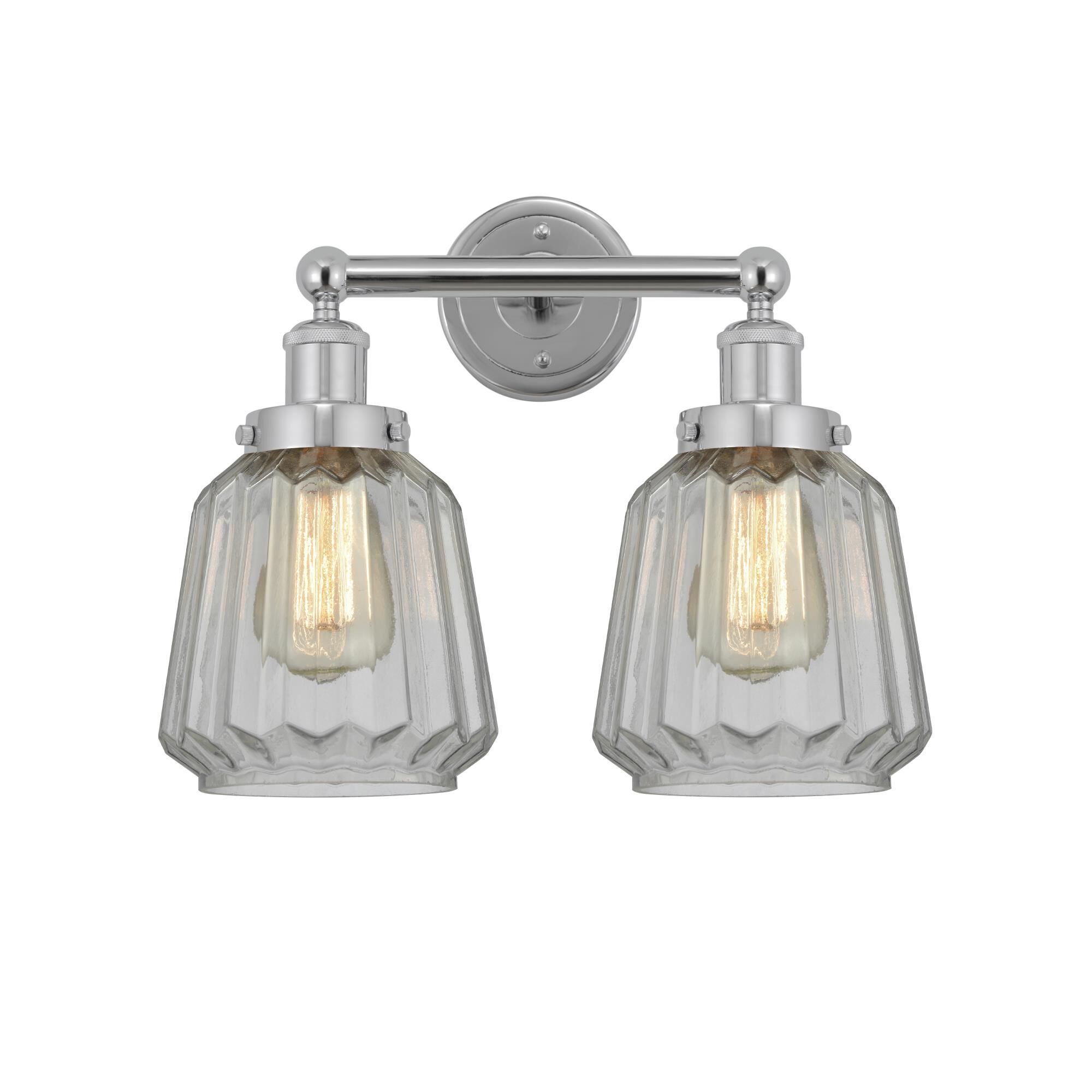 Shown in Polished Chrome, Matte White finish and Matte White glass and Matte White Glass shade