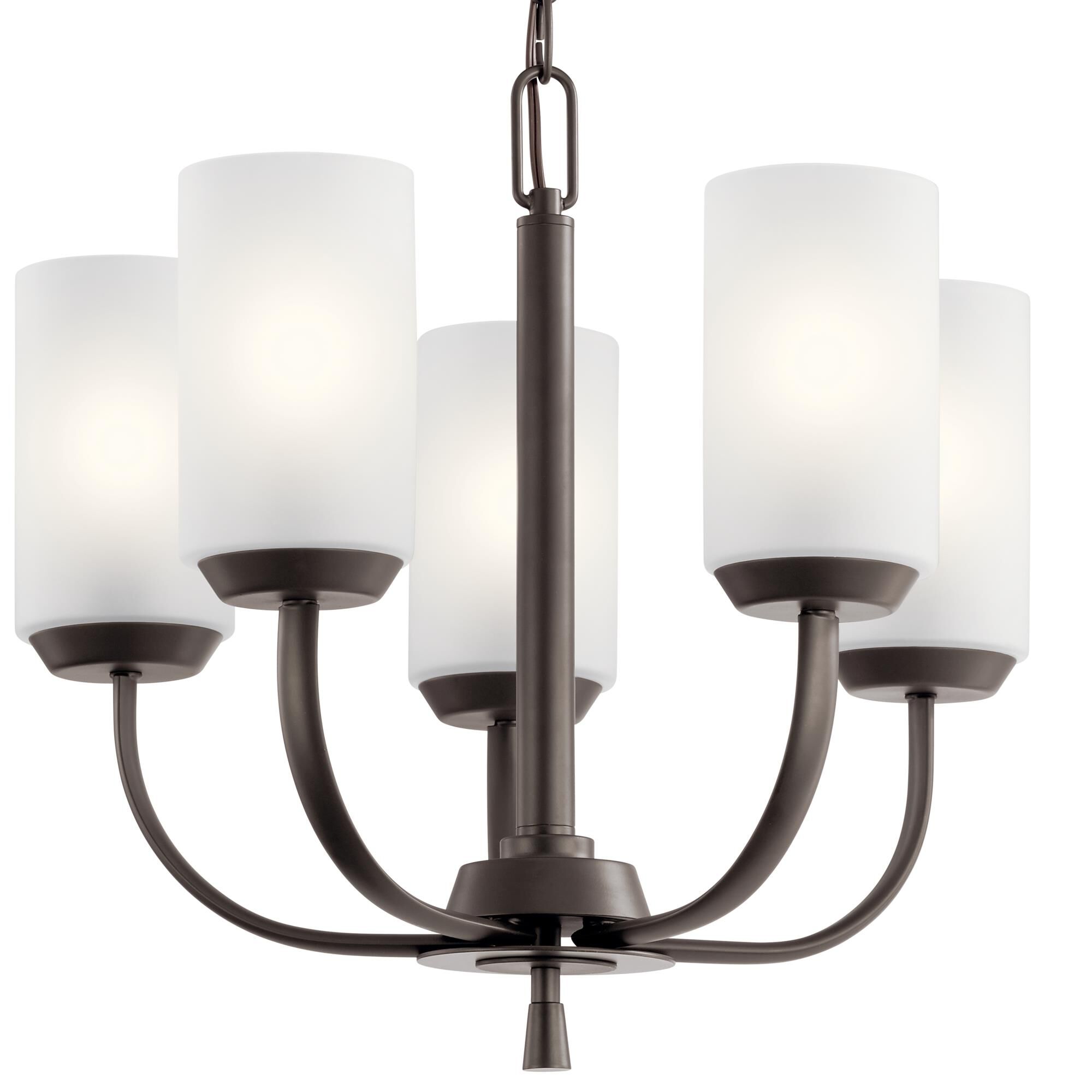 Shown in Olde Bronze finish and Satin Etched glass
