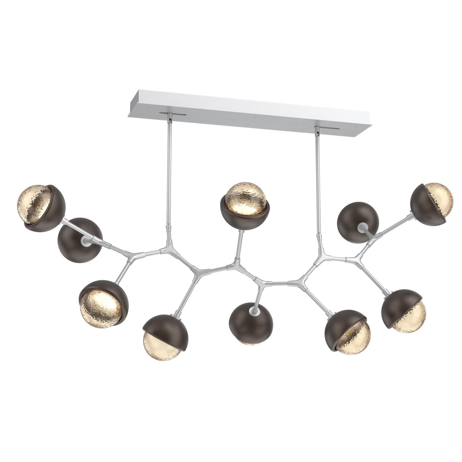 Shown in Classic Silver finish and Amber glass and Flat Bronze accent