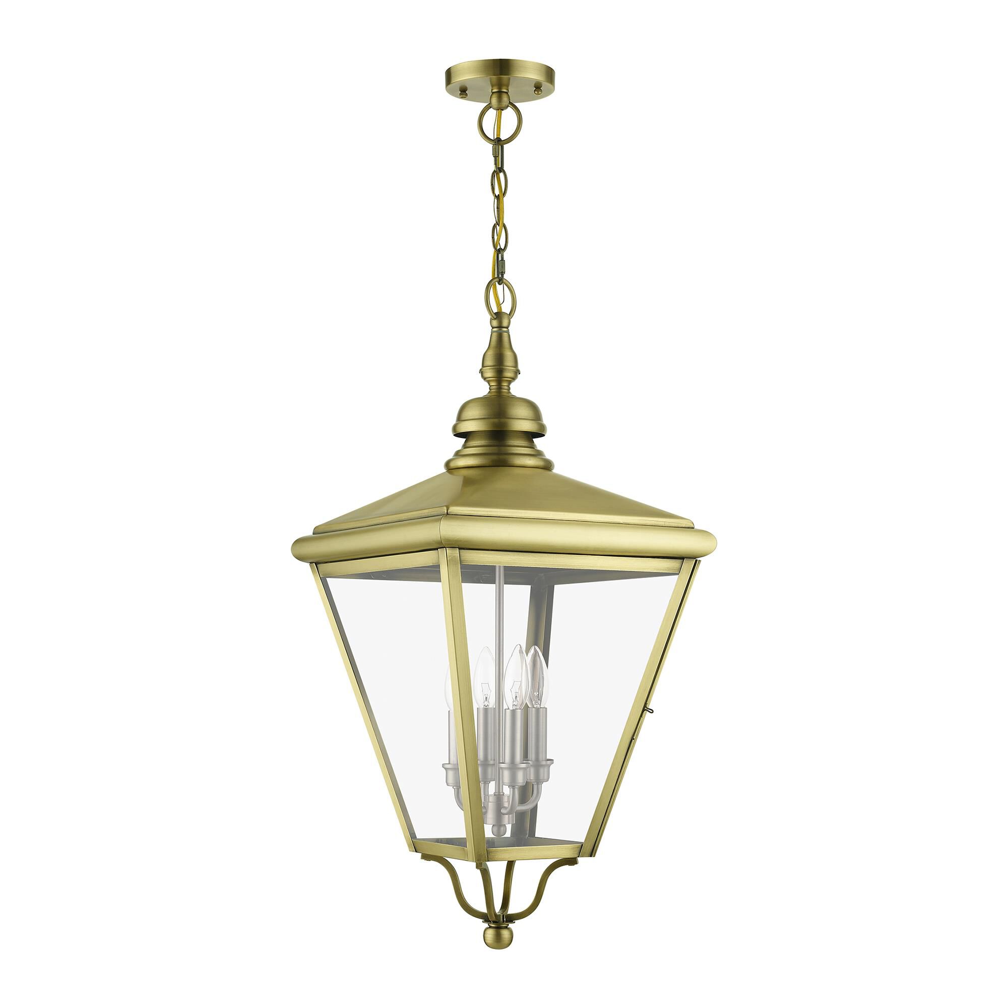 Shown in Antique Brass With Brushed Nickel Cluster finish and Clear glass