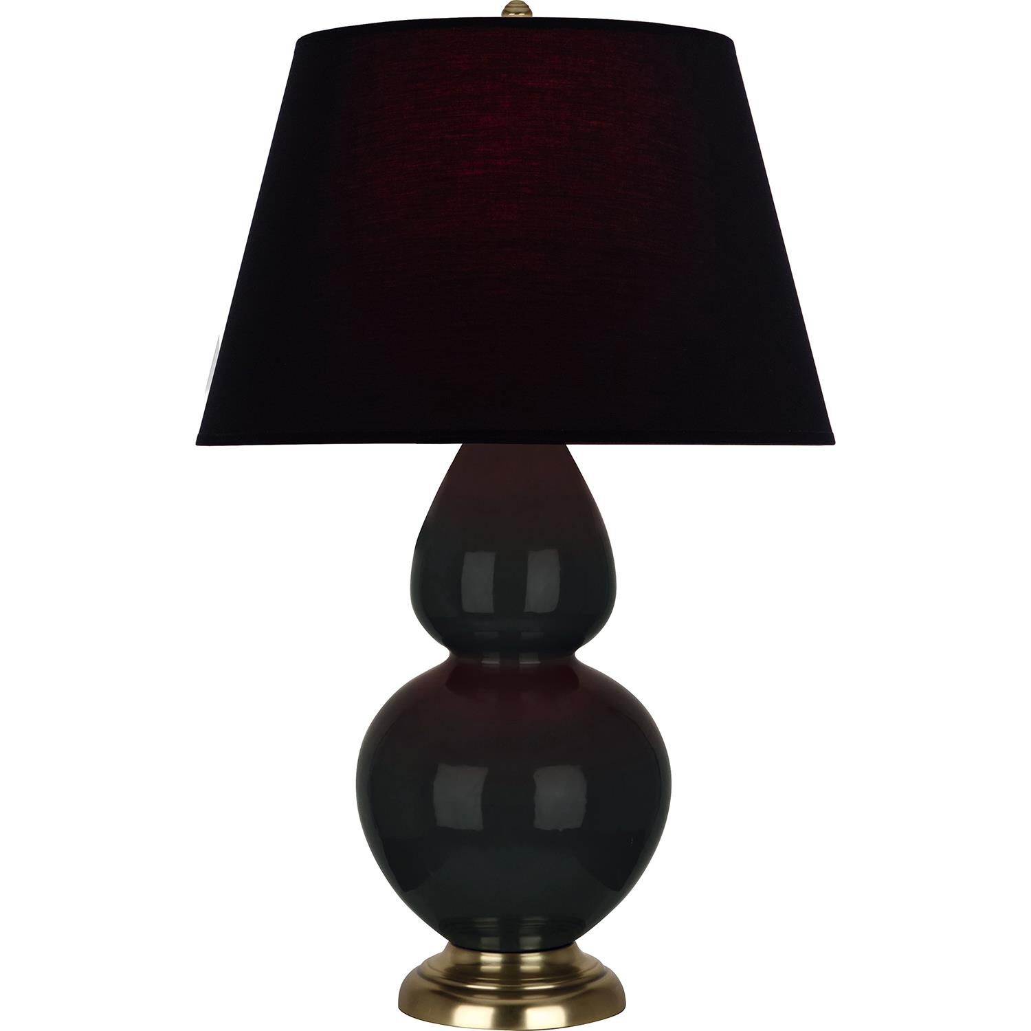 Shown in Obsidian finish and Ink Black with Rose Red Lining shade and Antique Natural Brass accent