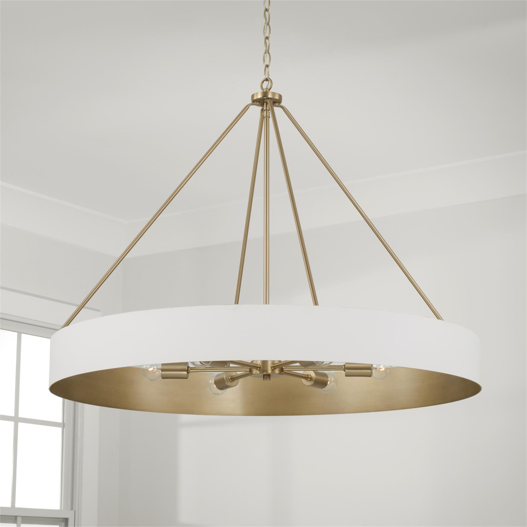 Shown in Matte Brass and White finish