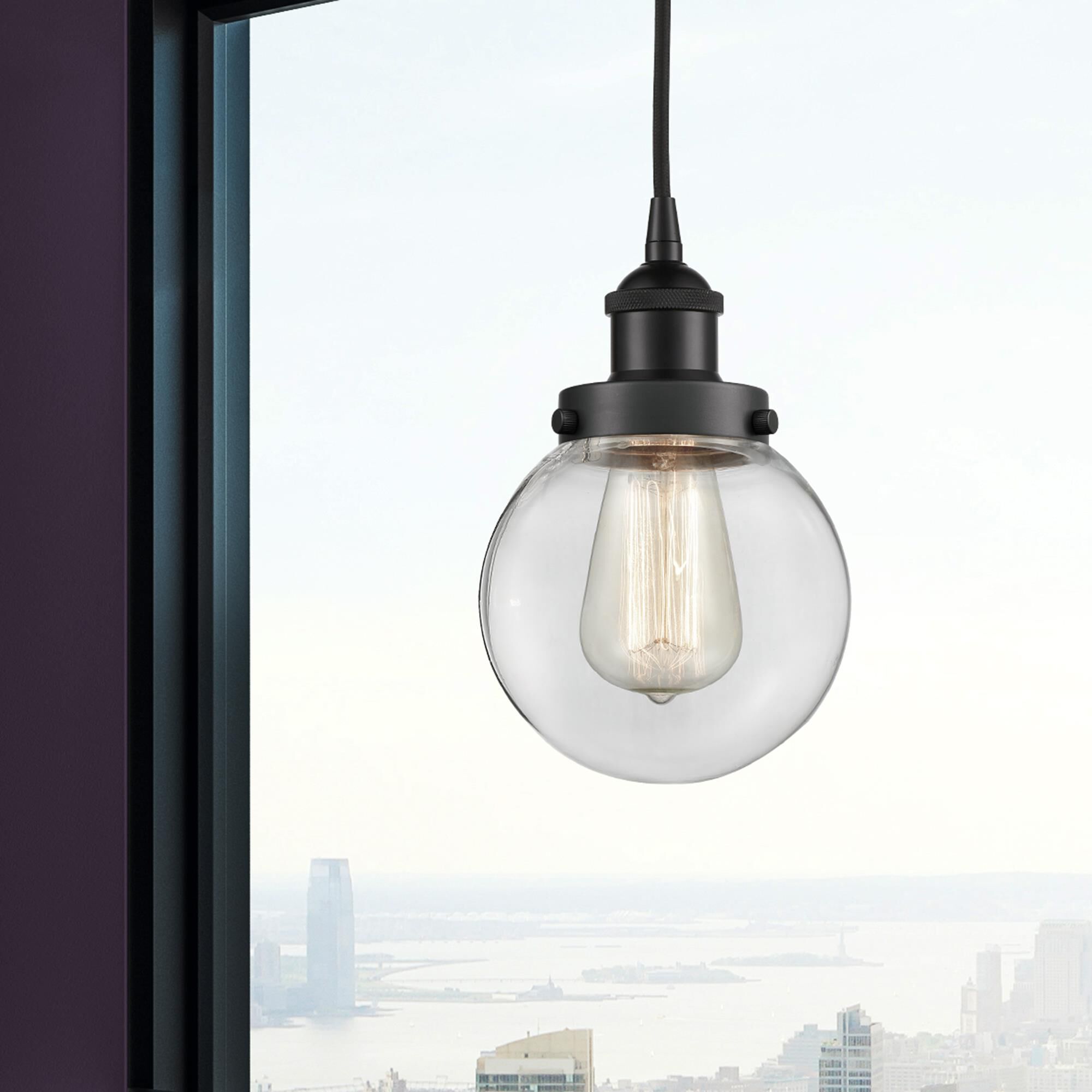 Shown in Matte Black finish and Clear glass