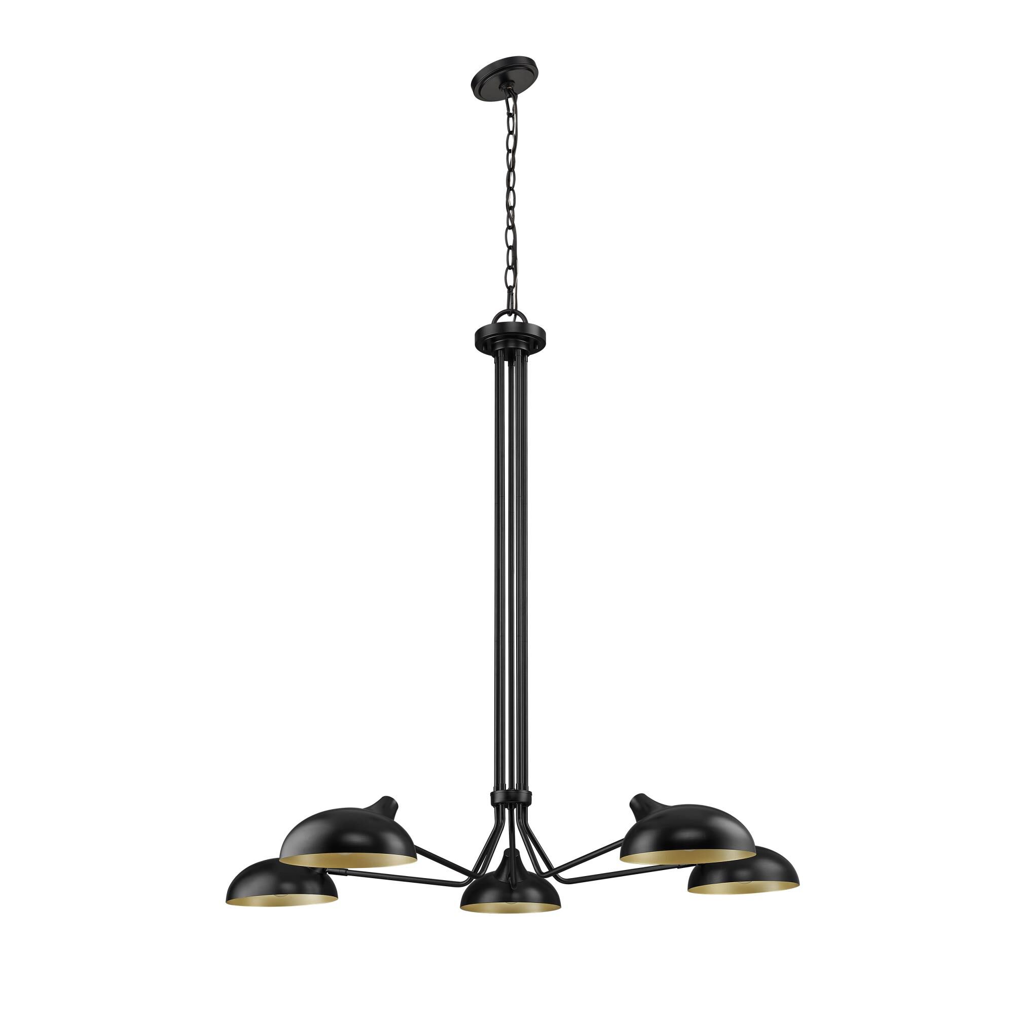 Shown in Matte Black finish and Matte Black Outer and Gold Inner Steel shade