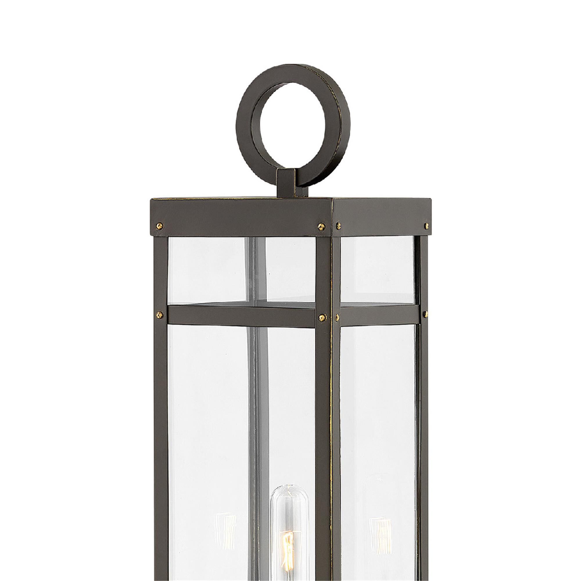 Shown in Oil Rubbed Bronze finish and Clear glass and 120 Volt accent