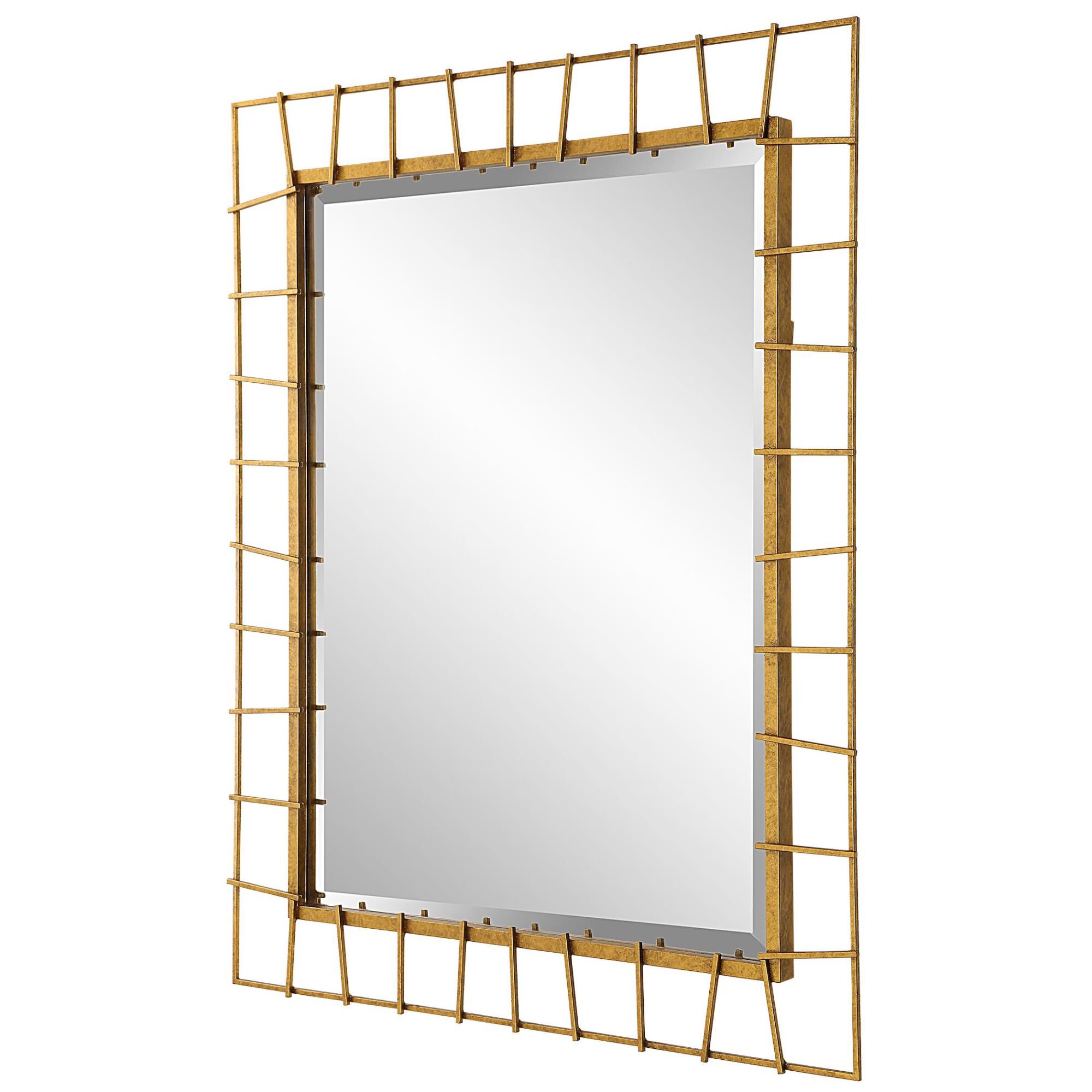 Shown in Showcasing Hand Crafted Ironwork, This Rectangular Mirror Features A 3-Dimensional Frame Finished In finish