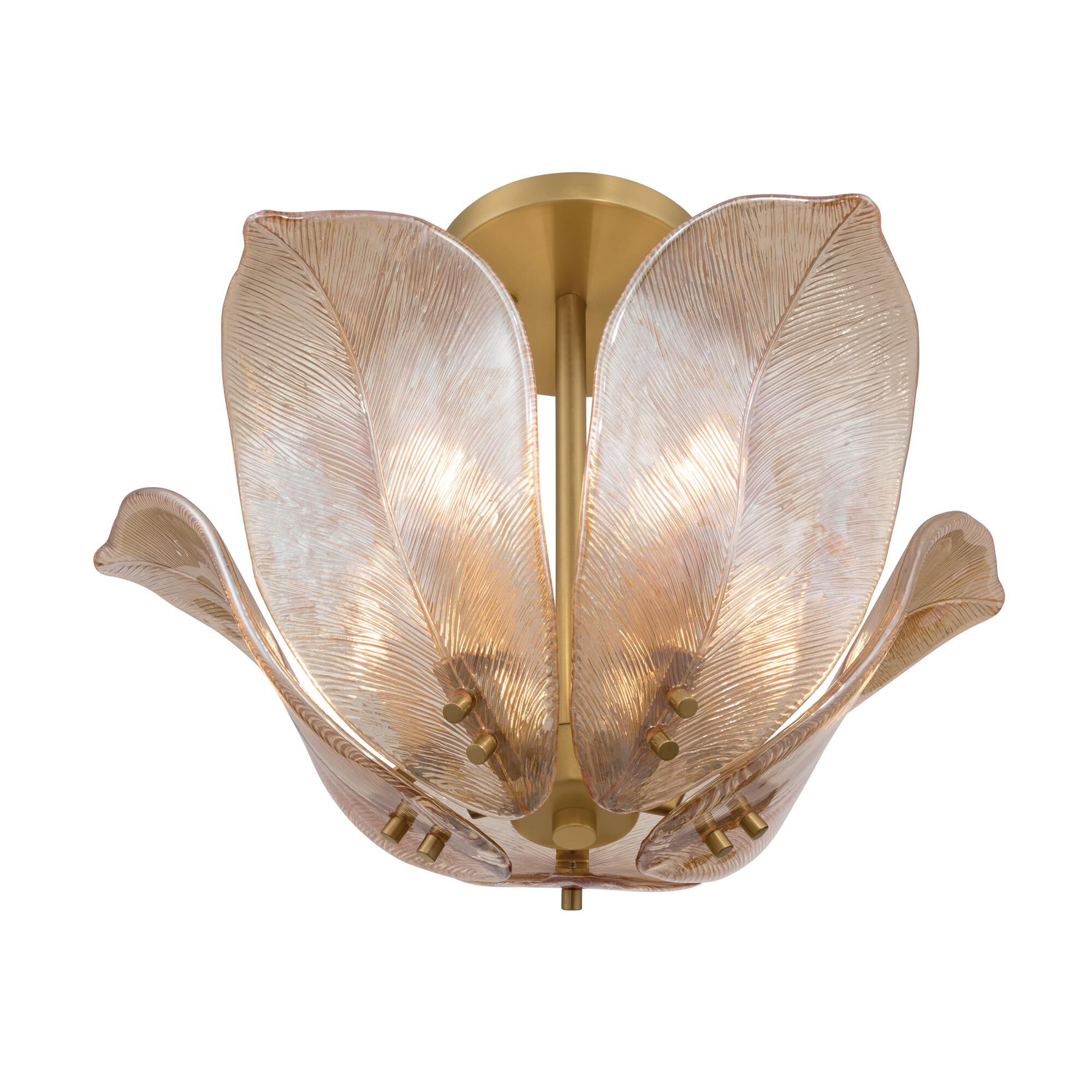 Shown in Legacy Brass finish and Amber glass