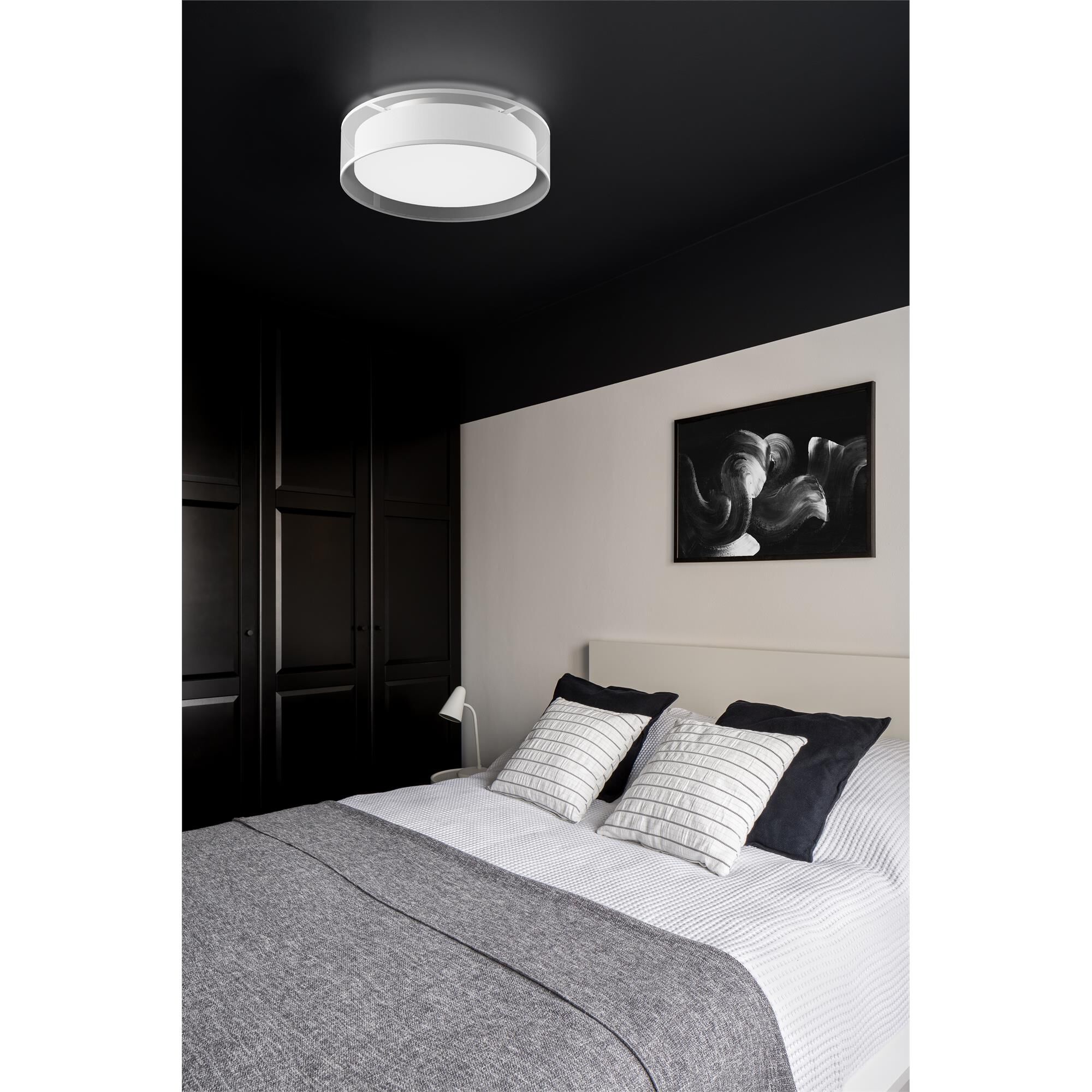 Shown in White Organza finish and White Acrylic Diffuser glass