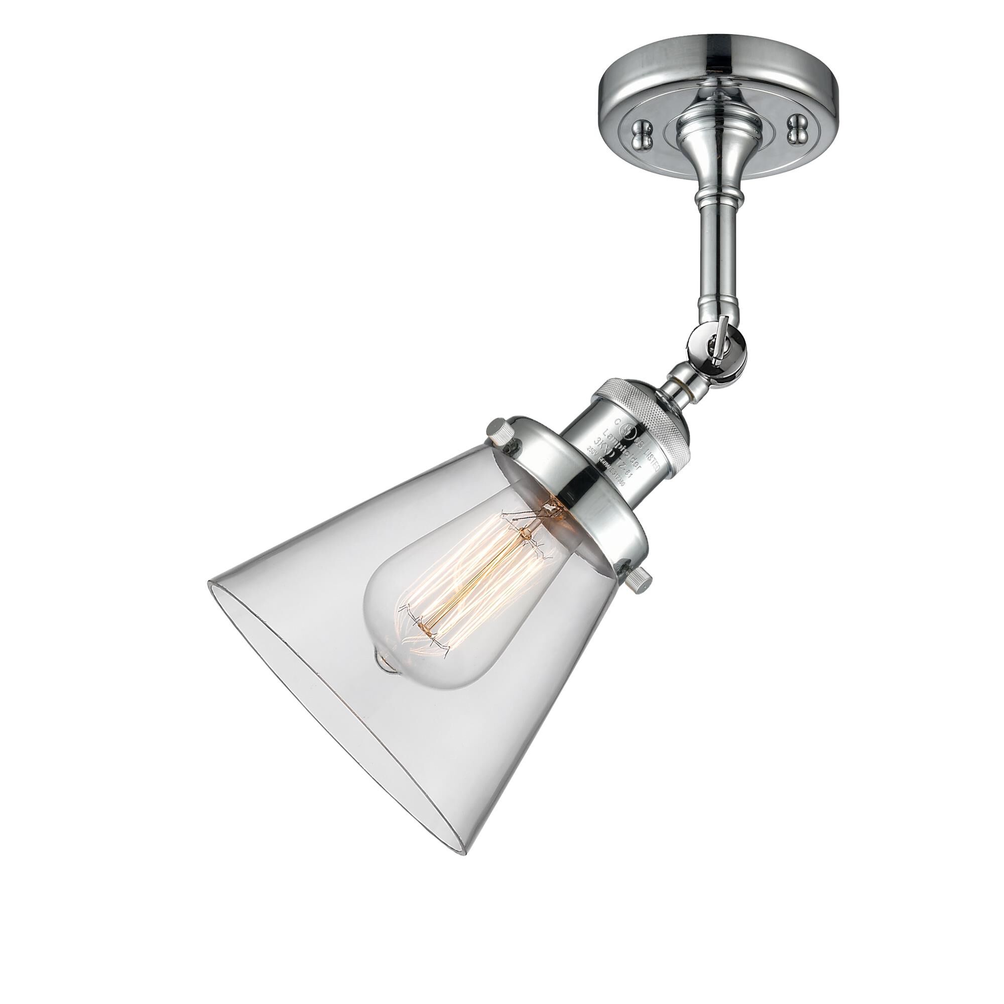 Shown in Polished Chrome finish and Clear glass and None accent