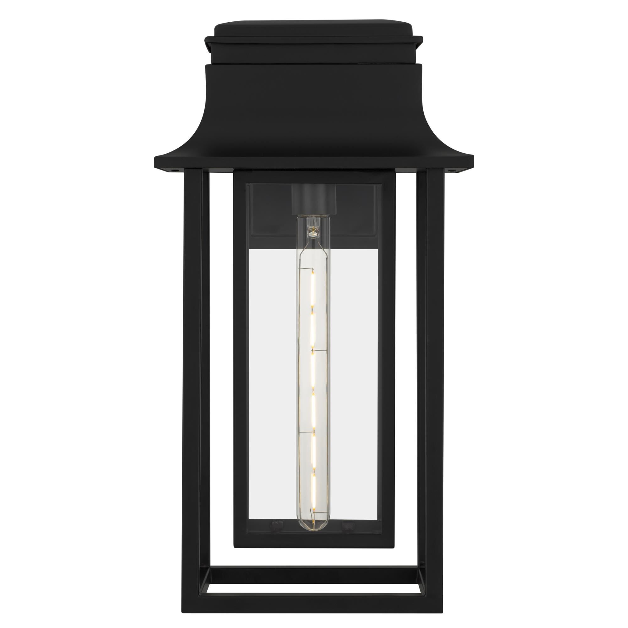 Shown in Matte Black finish and Glass shade