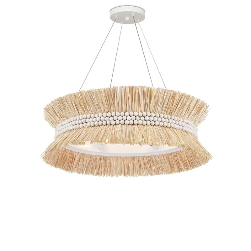 Jamie Beckwith Seychelles 33 Inch 6 Light Chandelier by Currey and Company