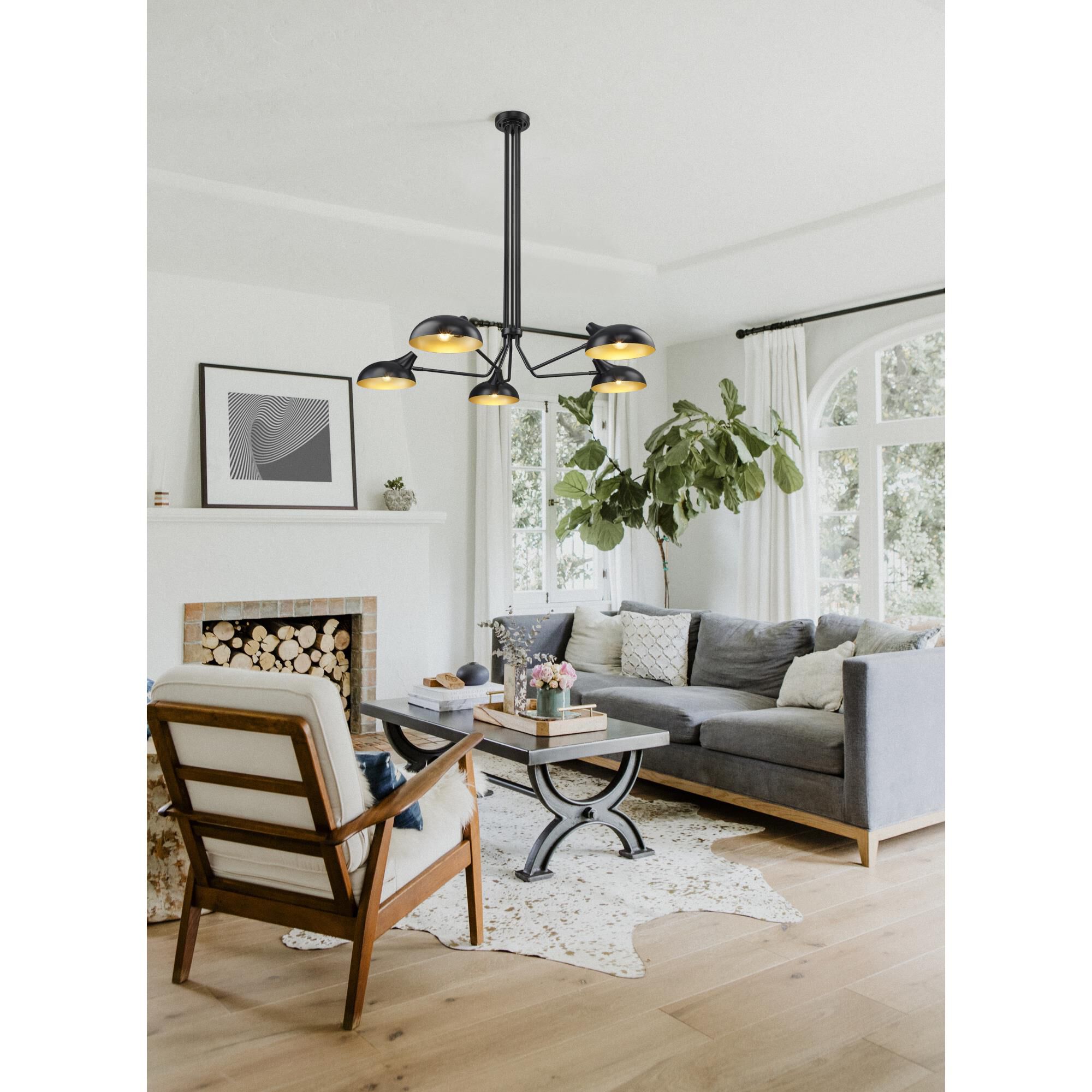 Bellamy 52 Inch 5 Light Semi Flush Mount by Z-Lite