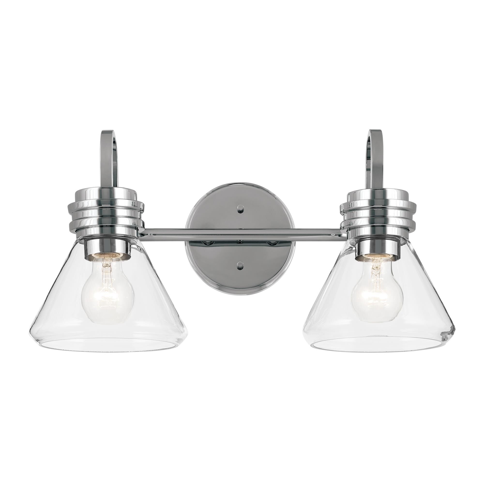 Shown in Chrome finish and Clear glass