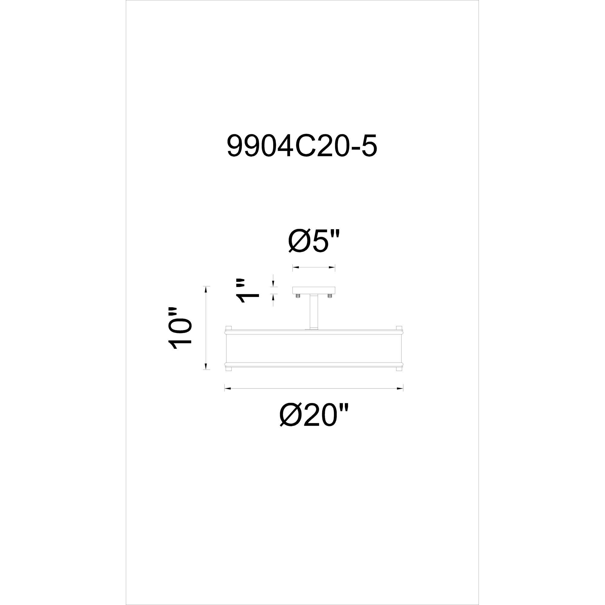 Tigris 20 Inch 5 Light Semi Flush Mount by CWI Lighting