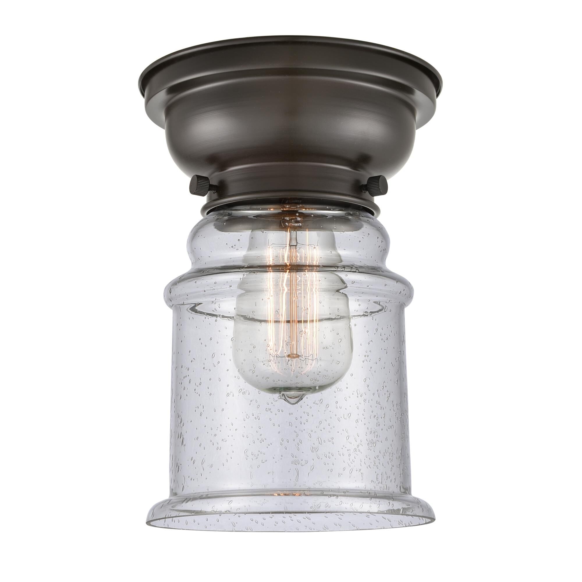 Shown in Oil Rubbed Bronze finish and Bell glass and Glass shade