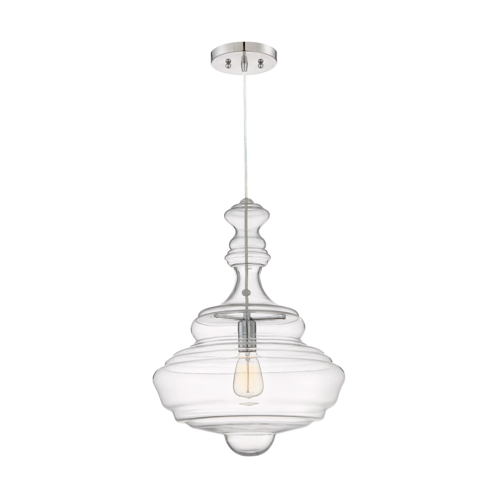 Shown in Polished Chrome finish and Clear glass