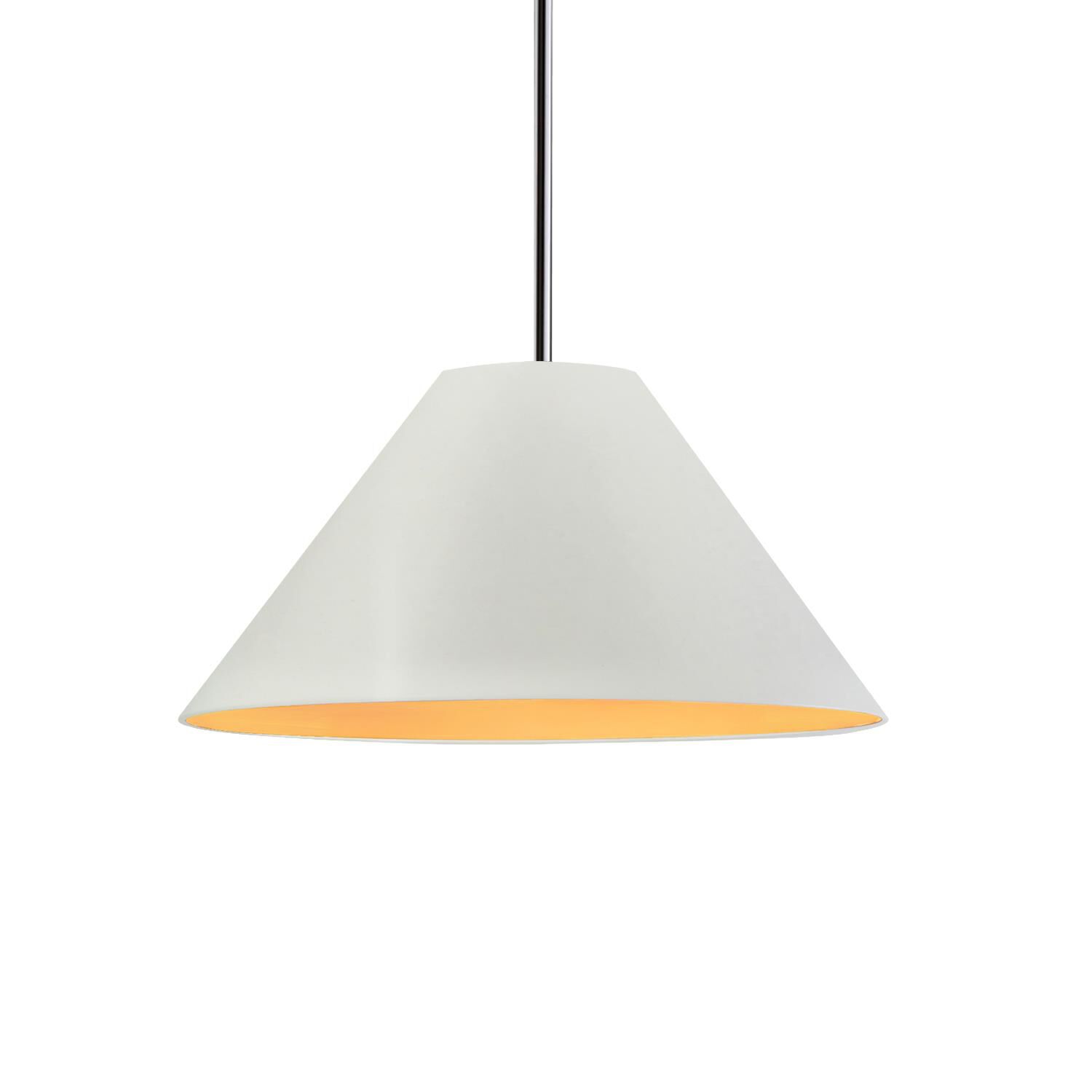 Shown in Polished Chrome finish and Matte White with Champagne Gold Internal shade