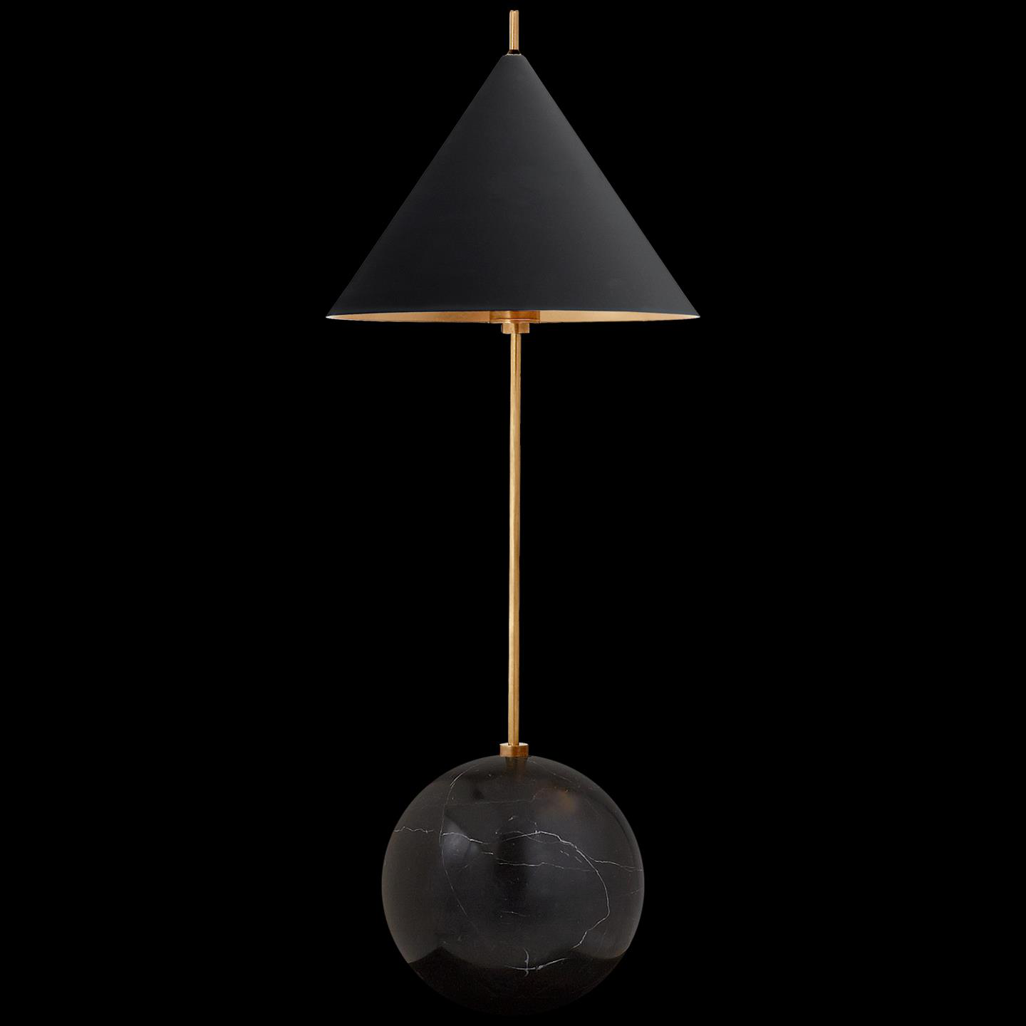 Shown in Antique-Burnished Brass finish and Black shade