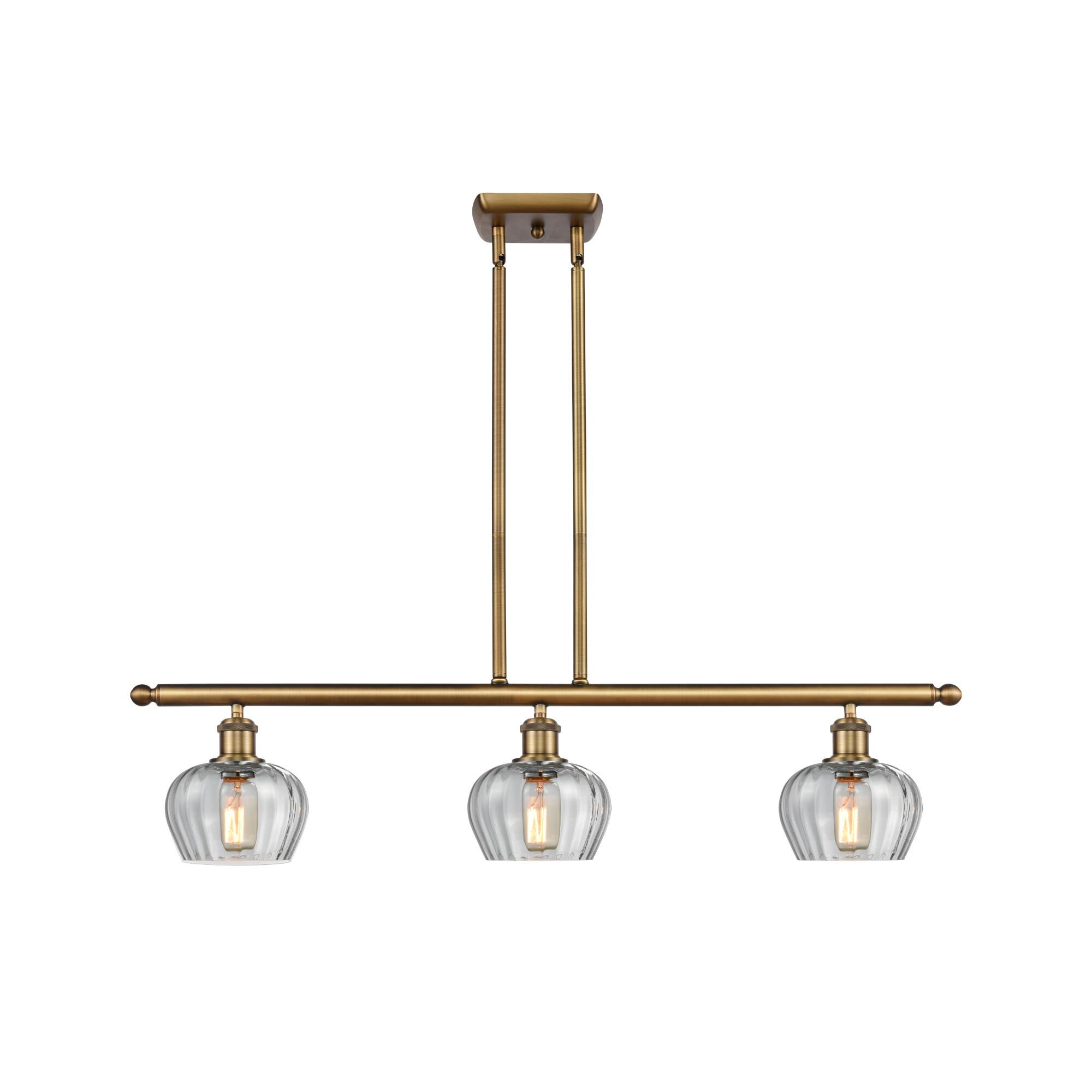 Shown in Brushed Brass finish and Bowl glass and Glass shade
