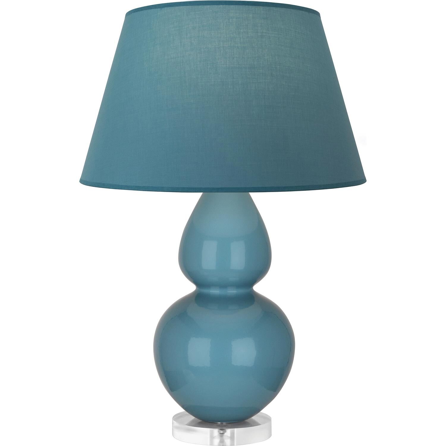Shown in Steel Blue finish and Bright Blue and Gray shade and Lucite accent