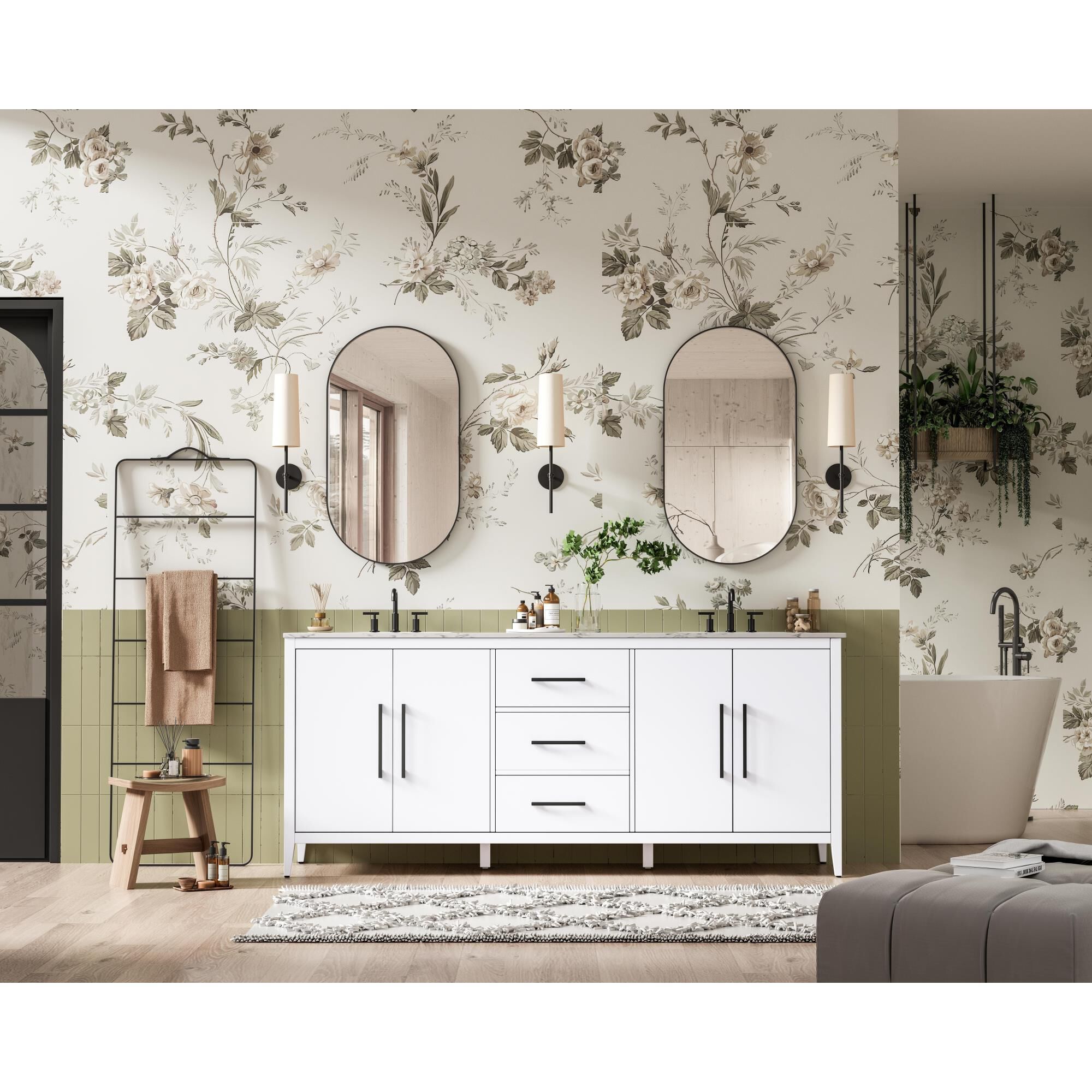 Shown in White finish