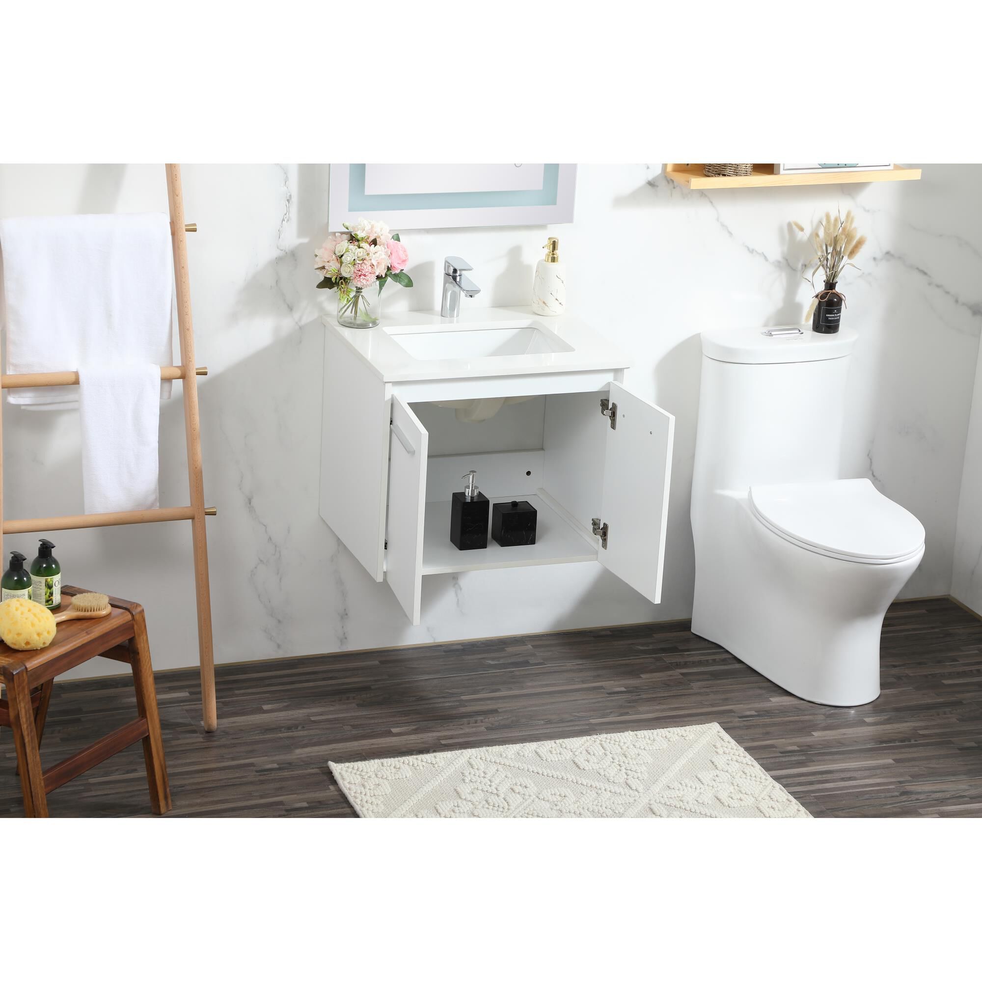 Shown in White finish