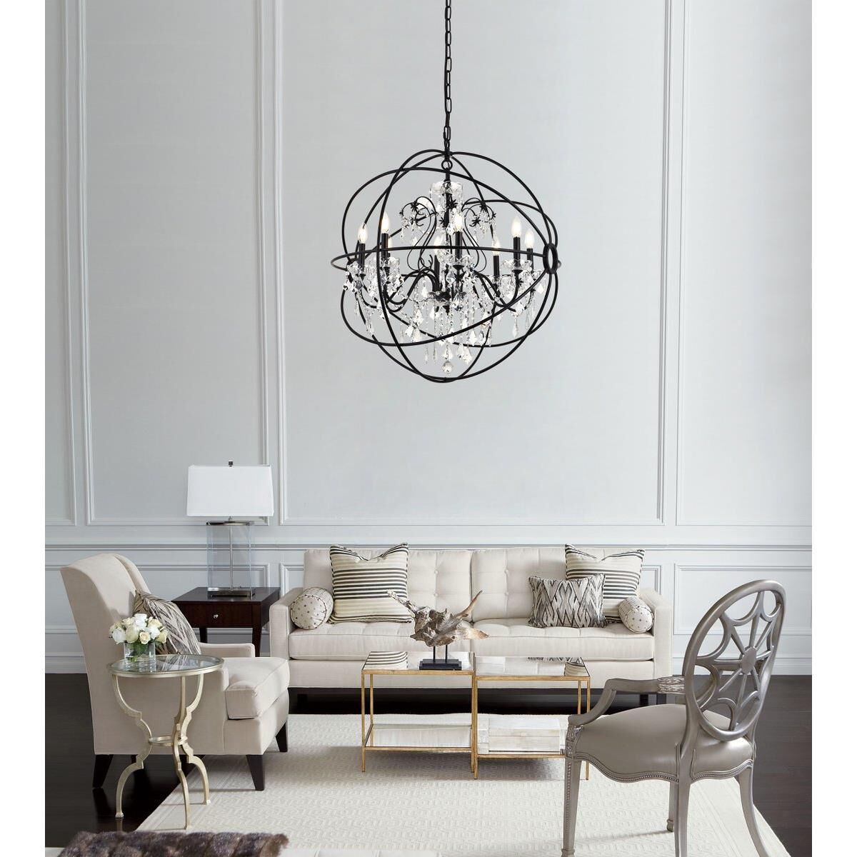 Cordelia 32 Inch 8 Light Chandelier by Elegant Lighting