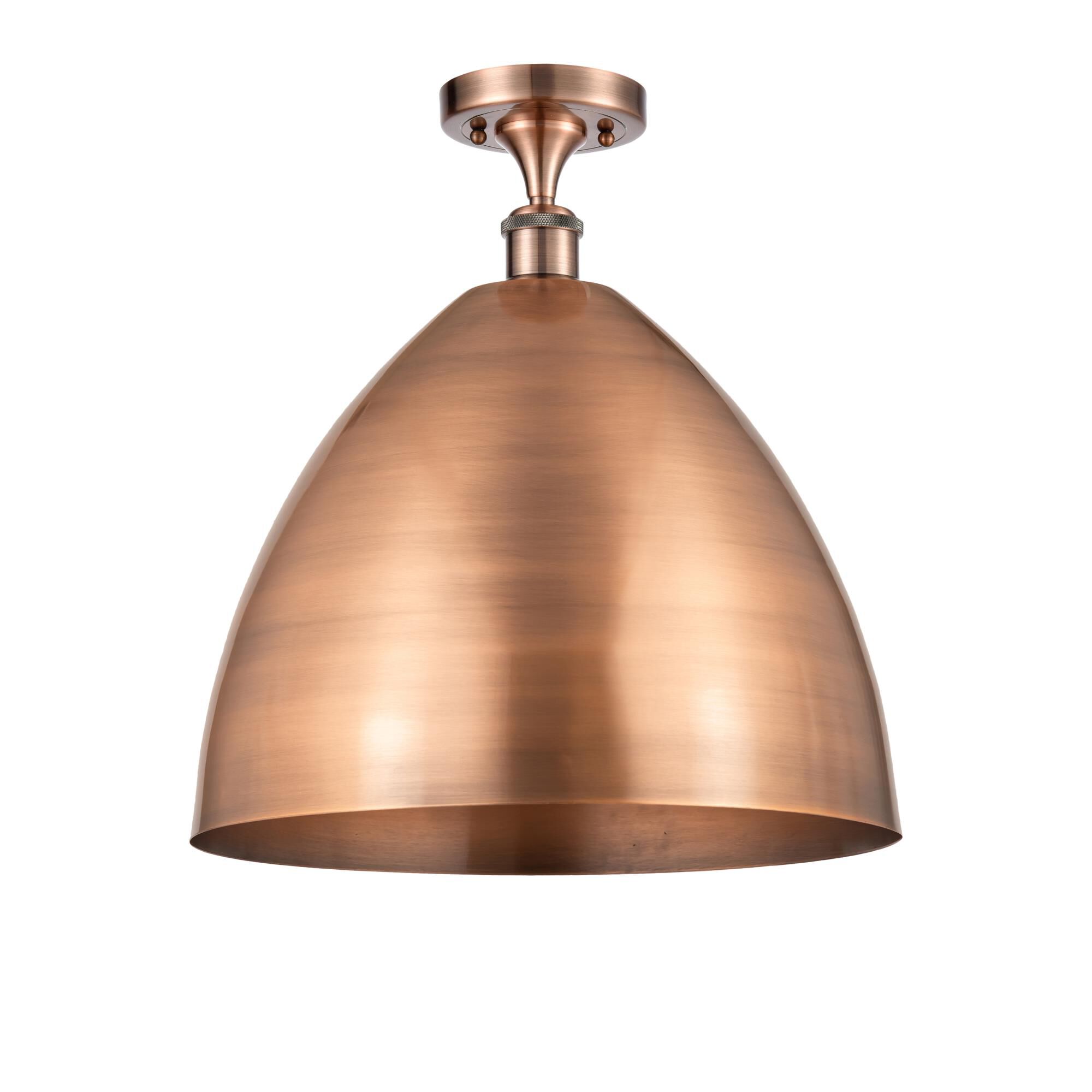 Shown in Antique Copper finish and Antique Copper Ballston Dome shade